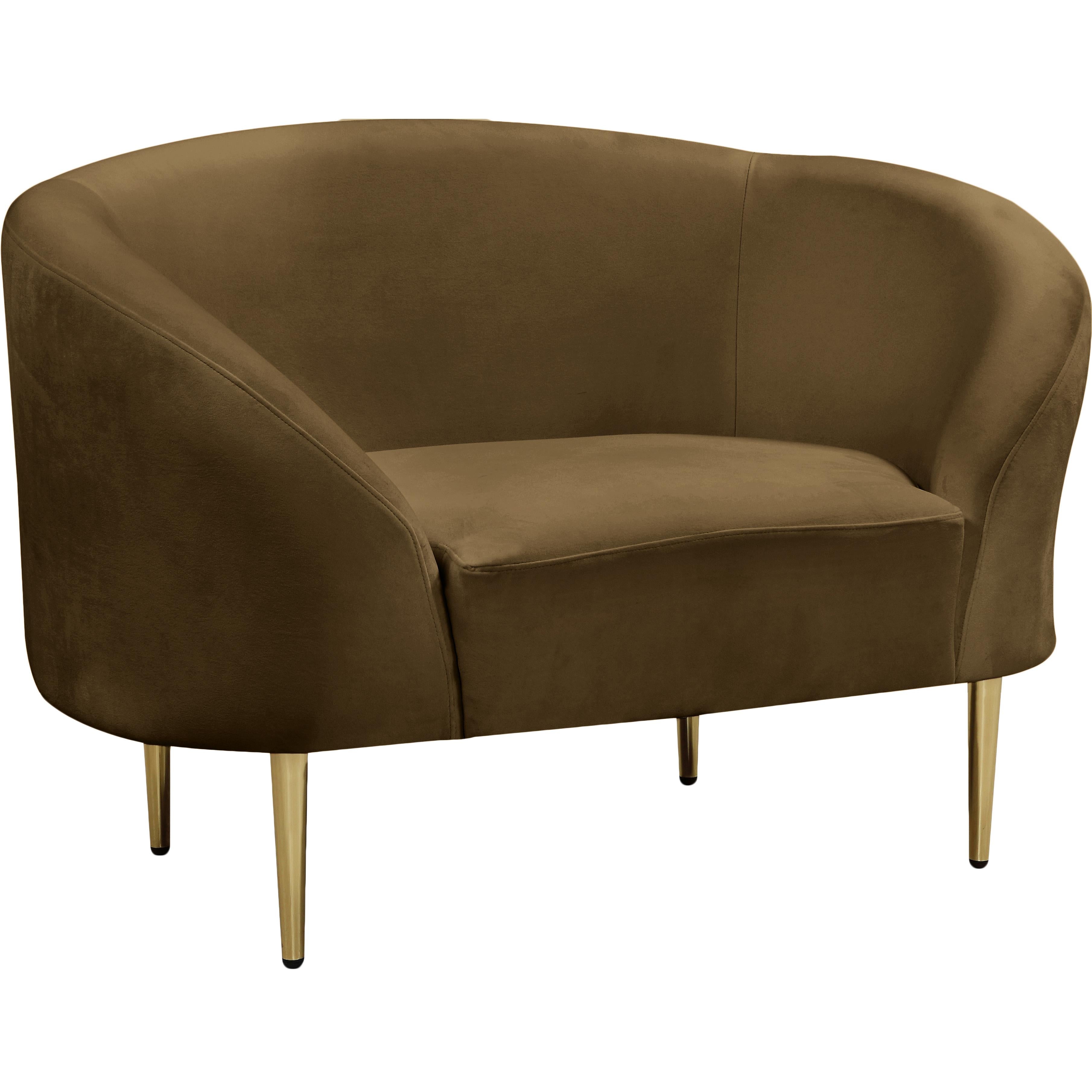 Meridian Ritz Brown Velvet Chair