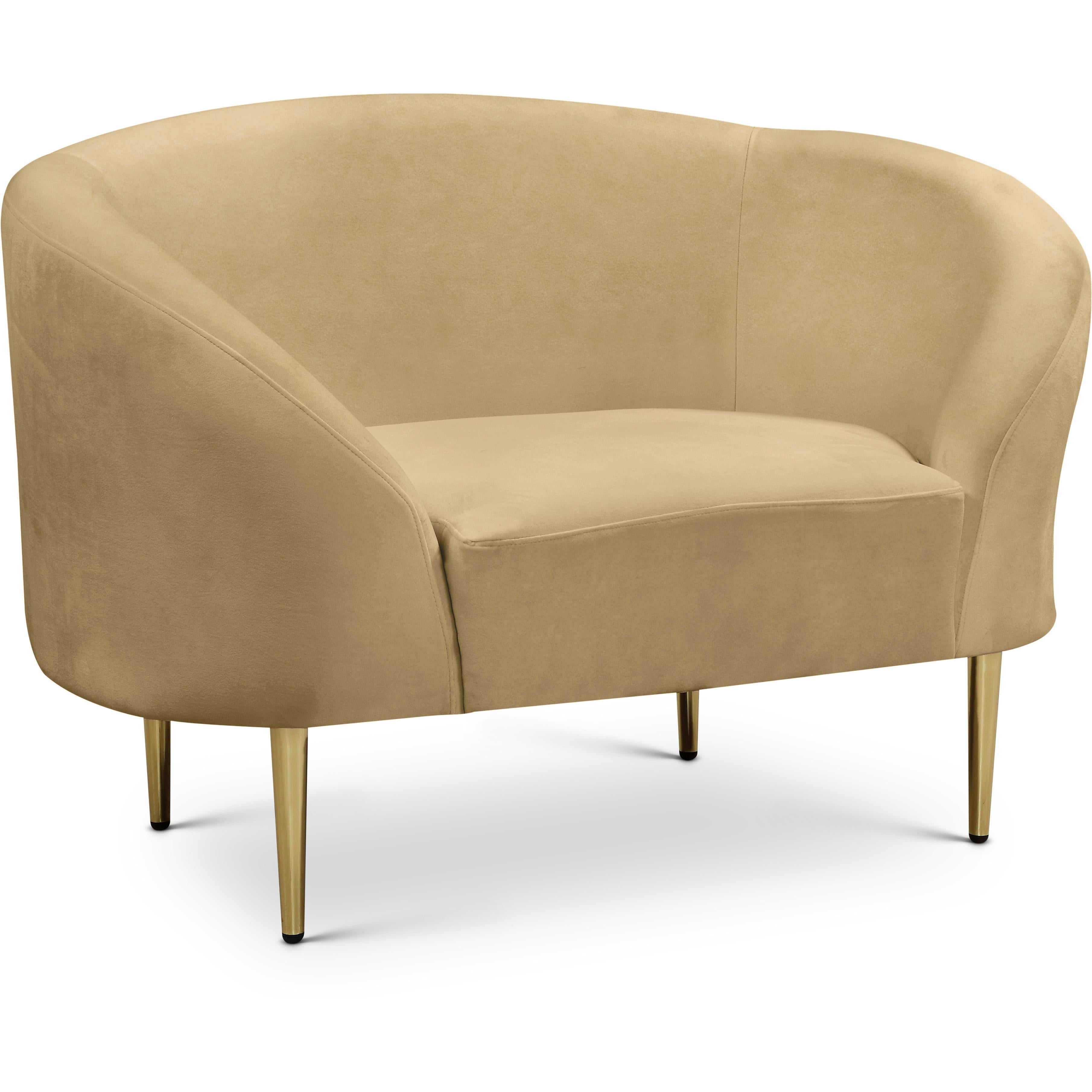 Meridian Ritz Camel Velvet Chair