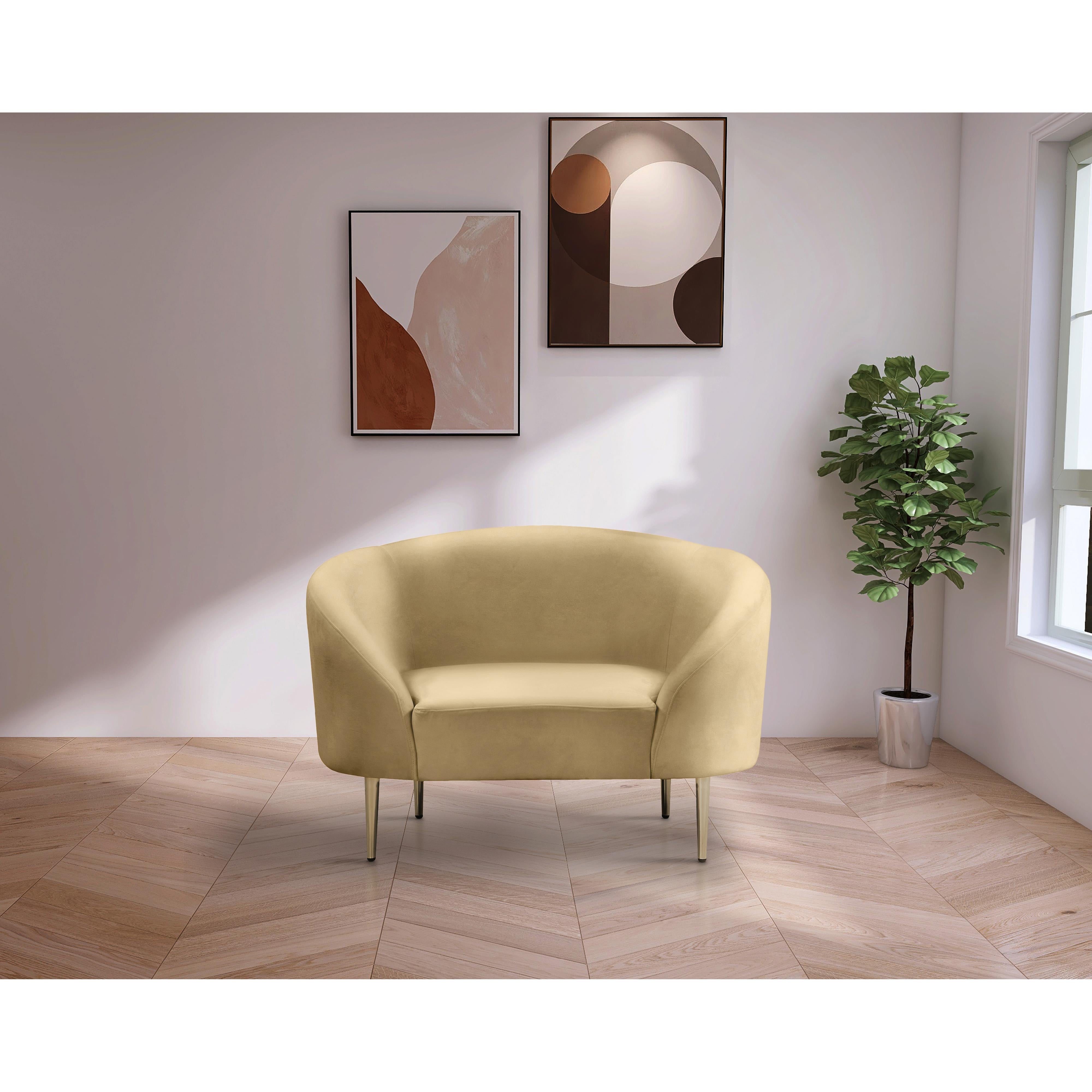 Meridian Ritz Camel Velvet Chair