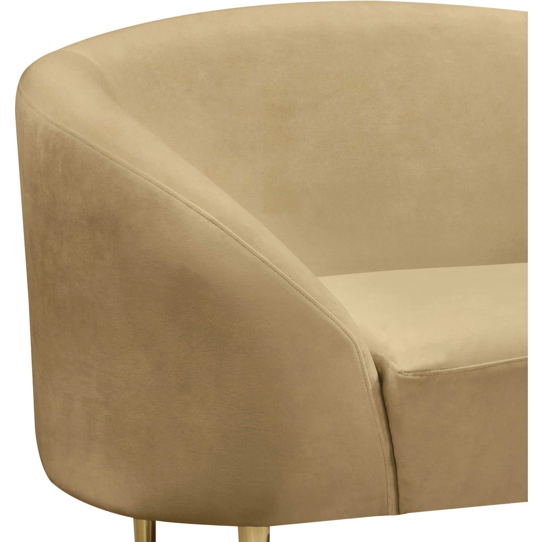 Meridian Ritz Camel Velvet Chair