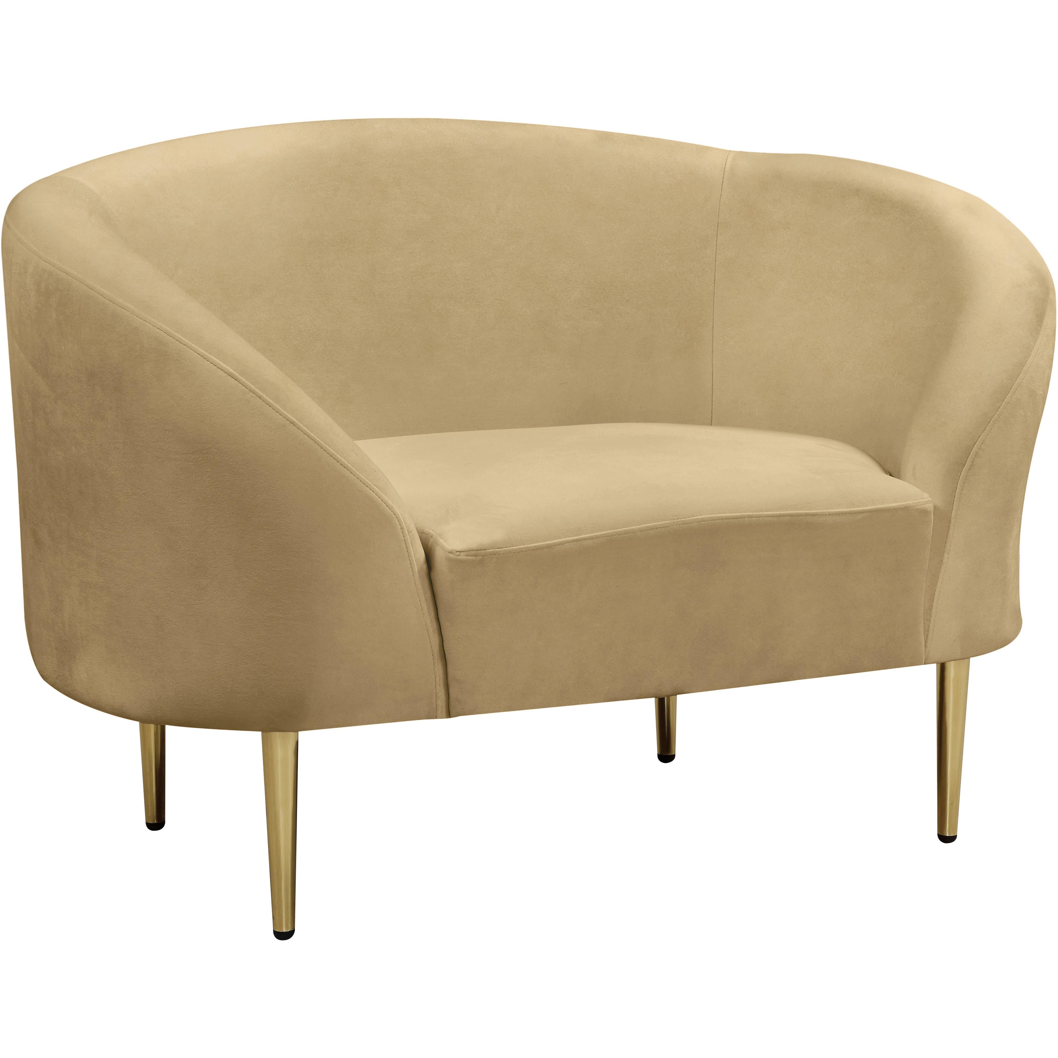 Meridian Ritz Camel Velvet Chair
