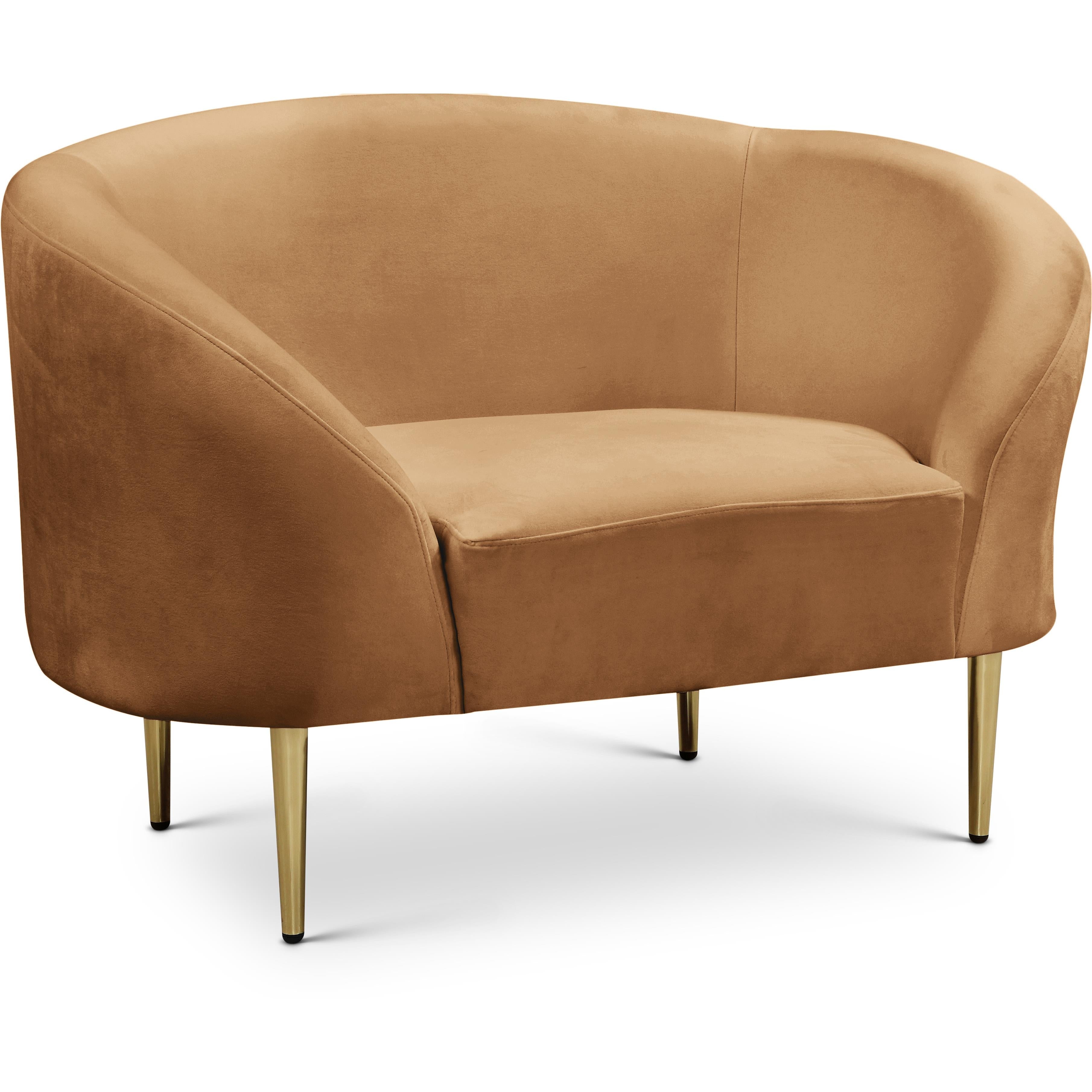 Meridian Ritz Saddle Velvet Chair