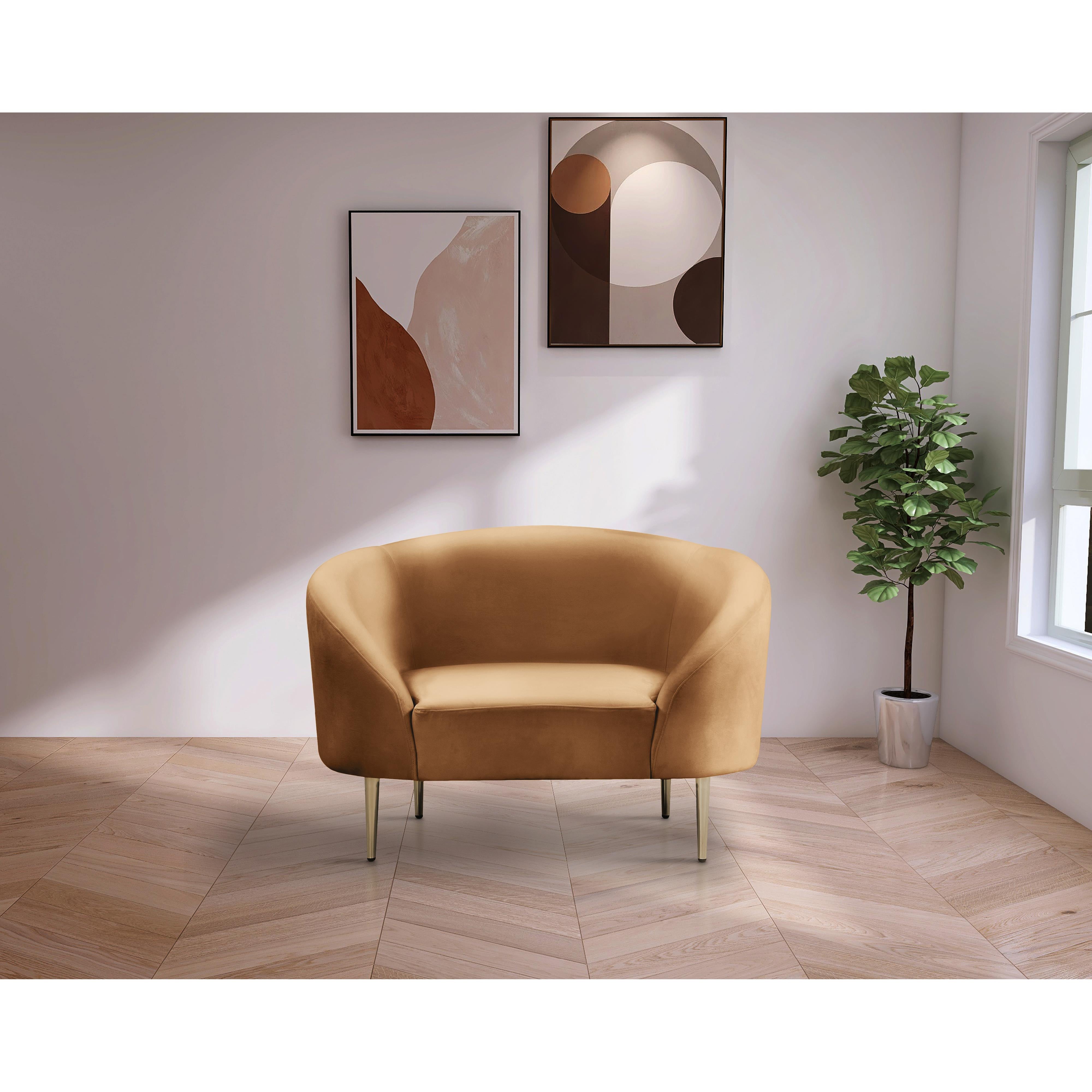 Meridian Ritz Saddle Velvet Chair