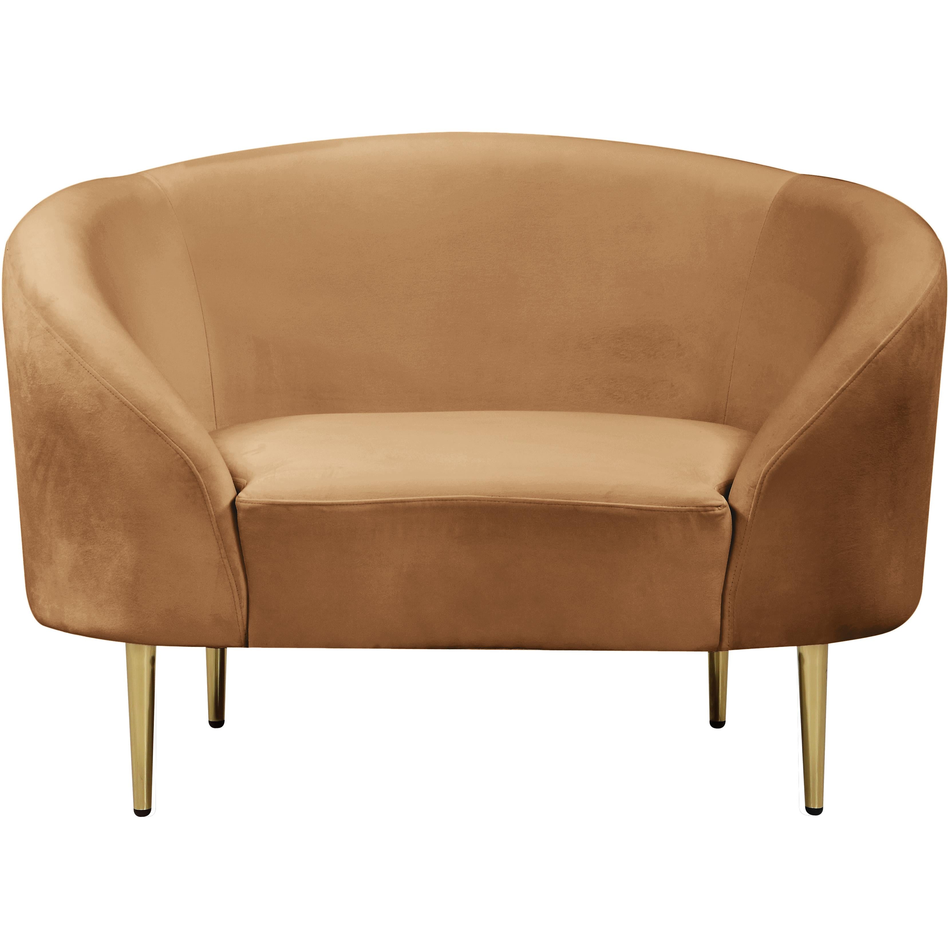 Meridian Ritz Saddle Velvet Chair