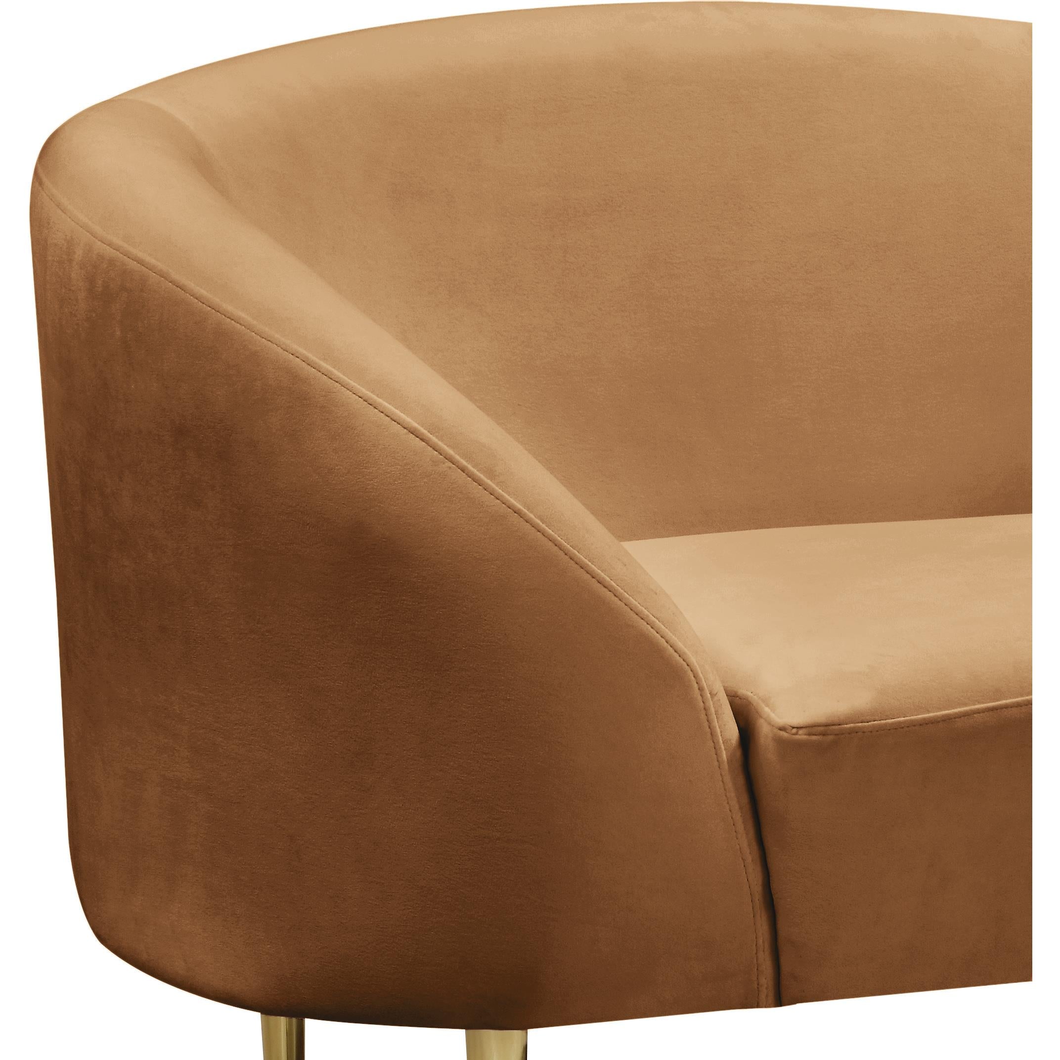 Meridian Ritz Saddle Velvet Chair