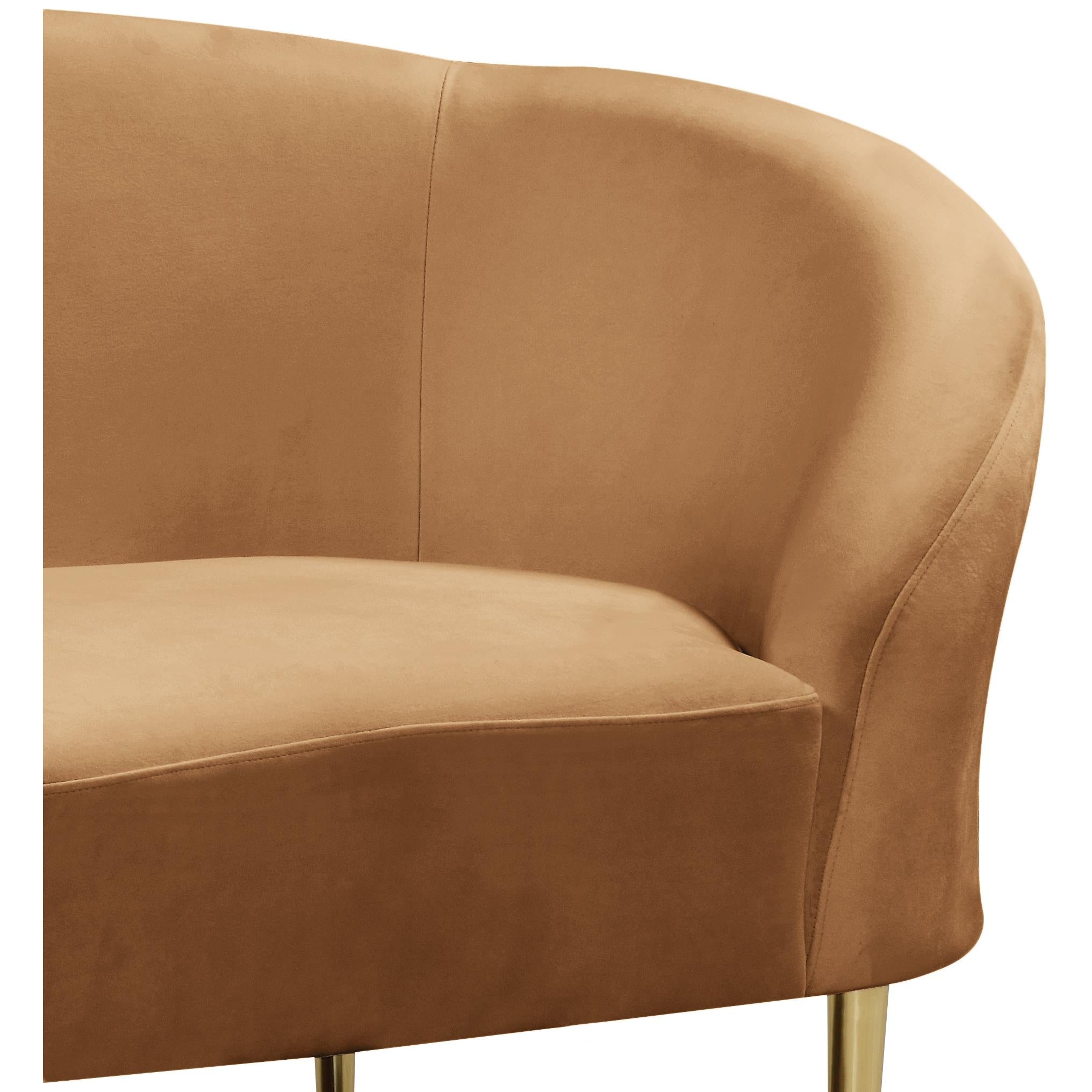 Meridian Ritz Saddle Velvet Chair