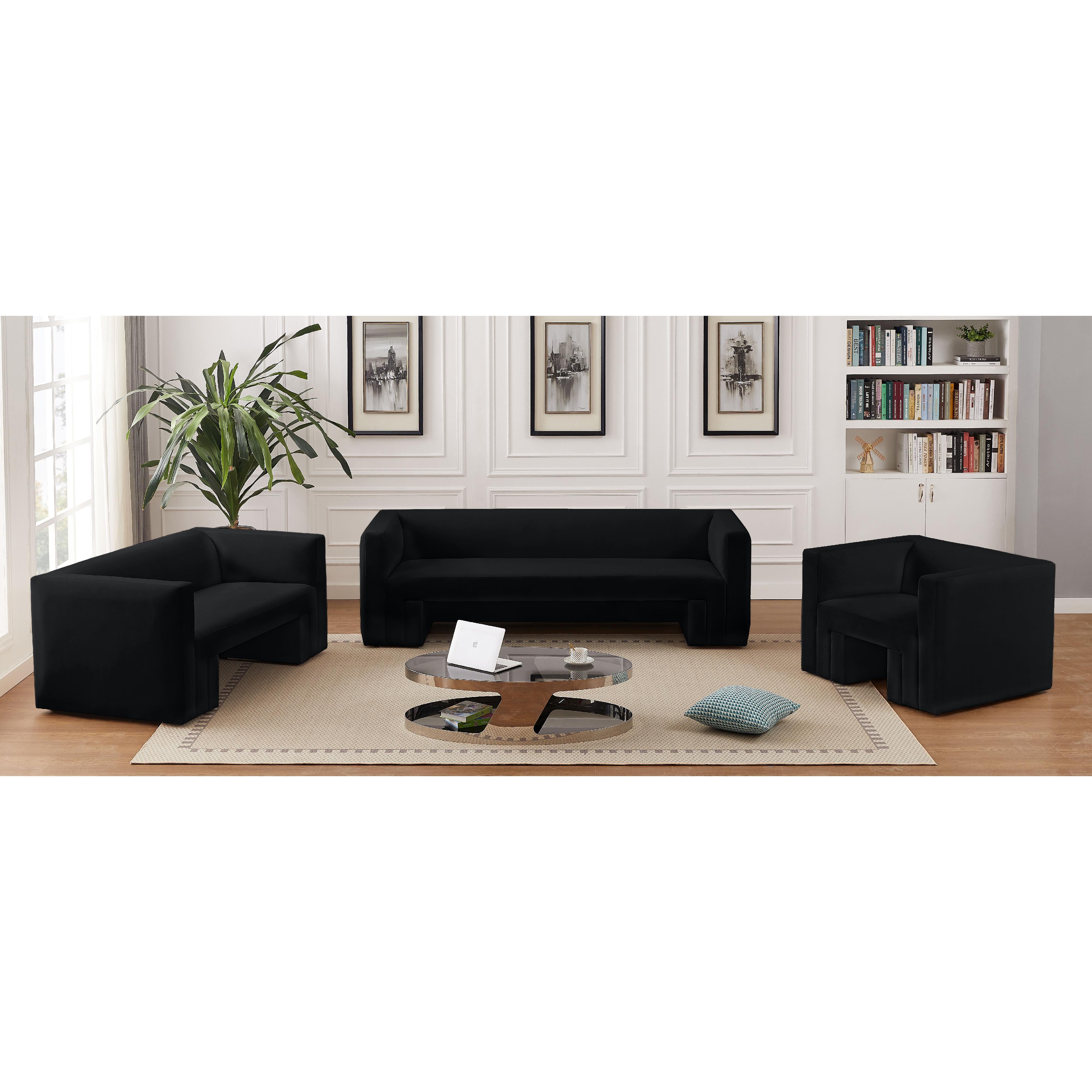 Meridian Henson Black Velvet Chair