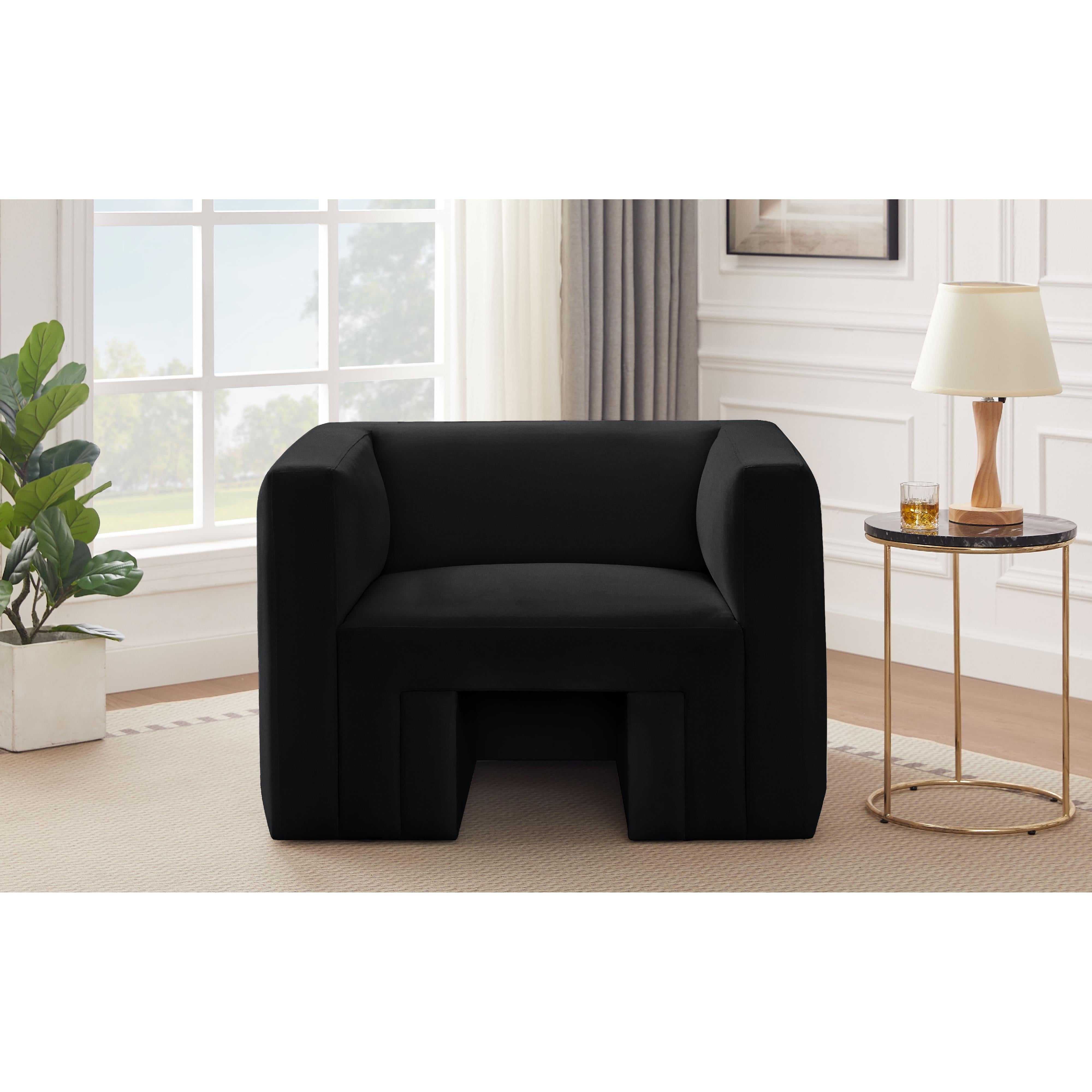 Meridian Henson Black Velvet Chair