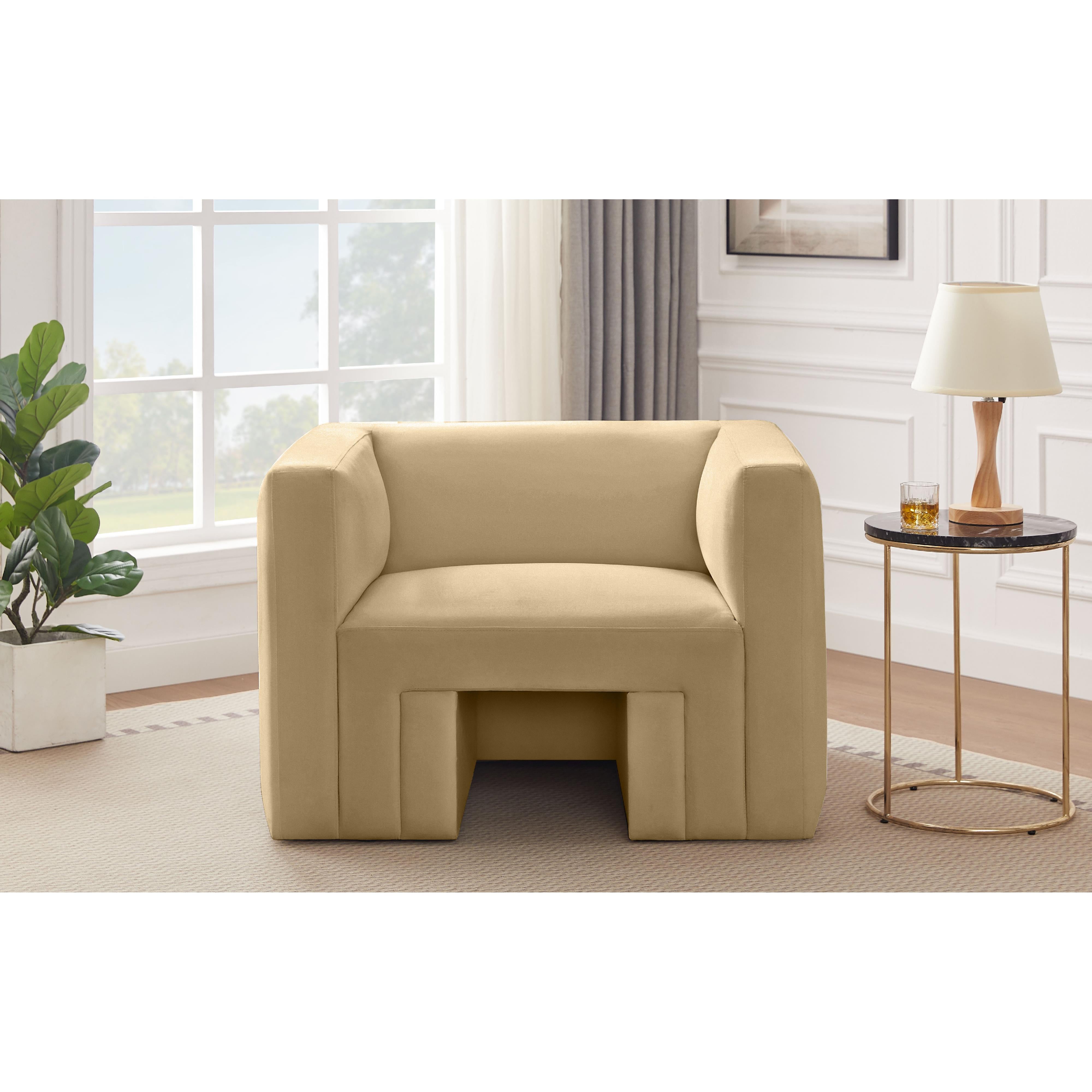 Meridian Henson Camel Velvet Chair