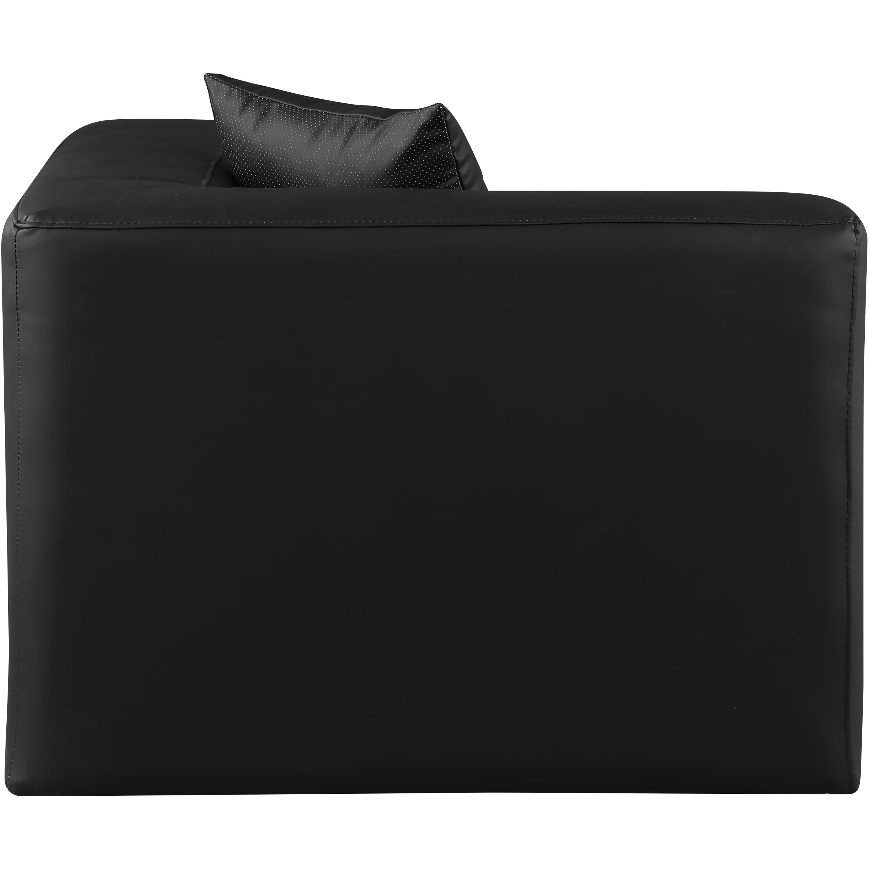 Meridian Cube Black Vegan Leather Corner Chair