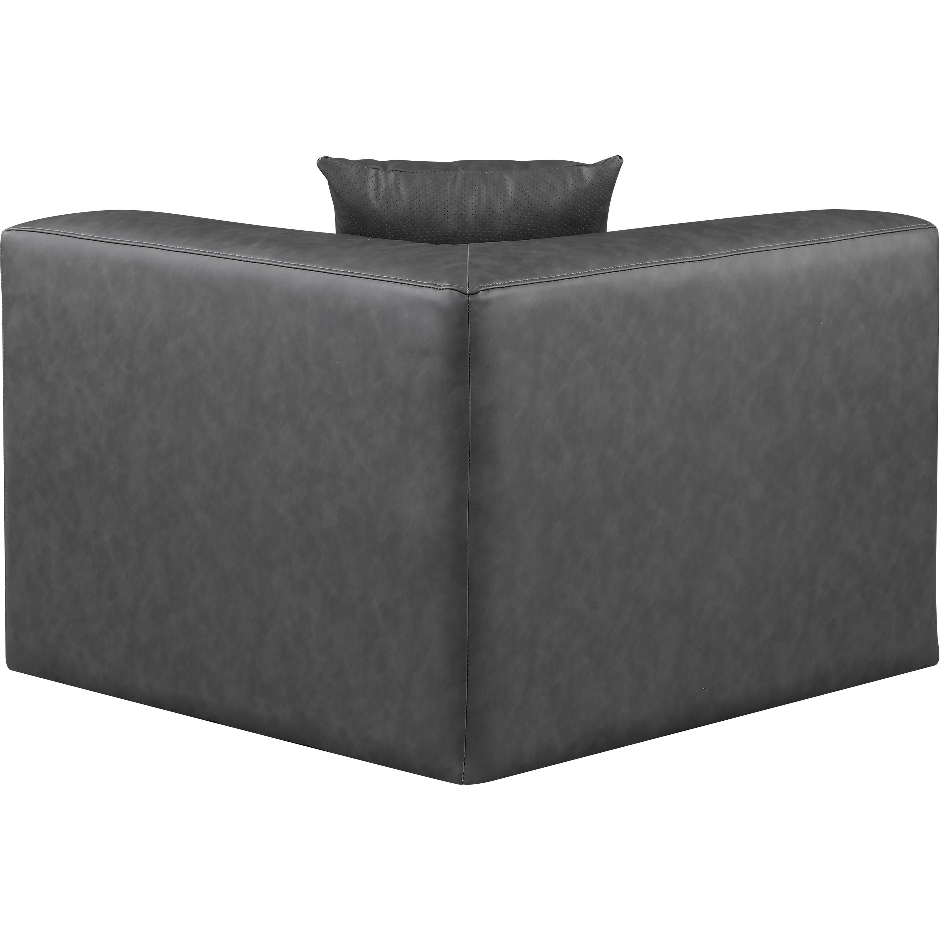 Meridian Cube Charcoal Grey Vegan Leather Corner Chair