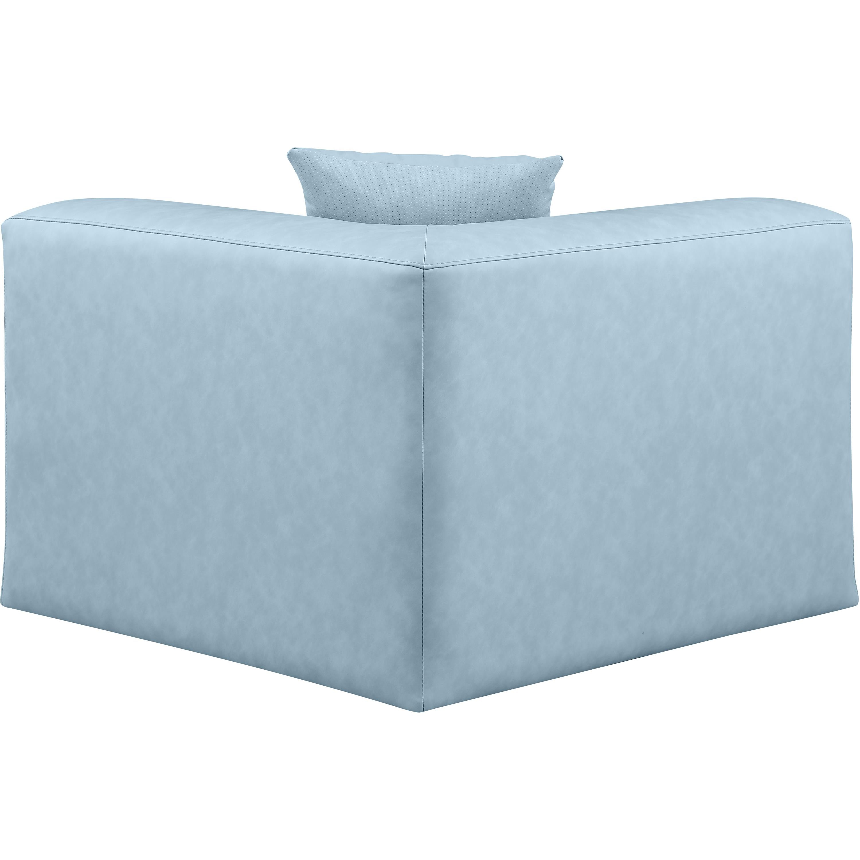 Meridian Cube Light Blue Vegan Leather Corner Chair