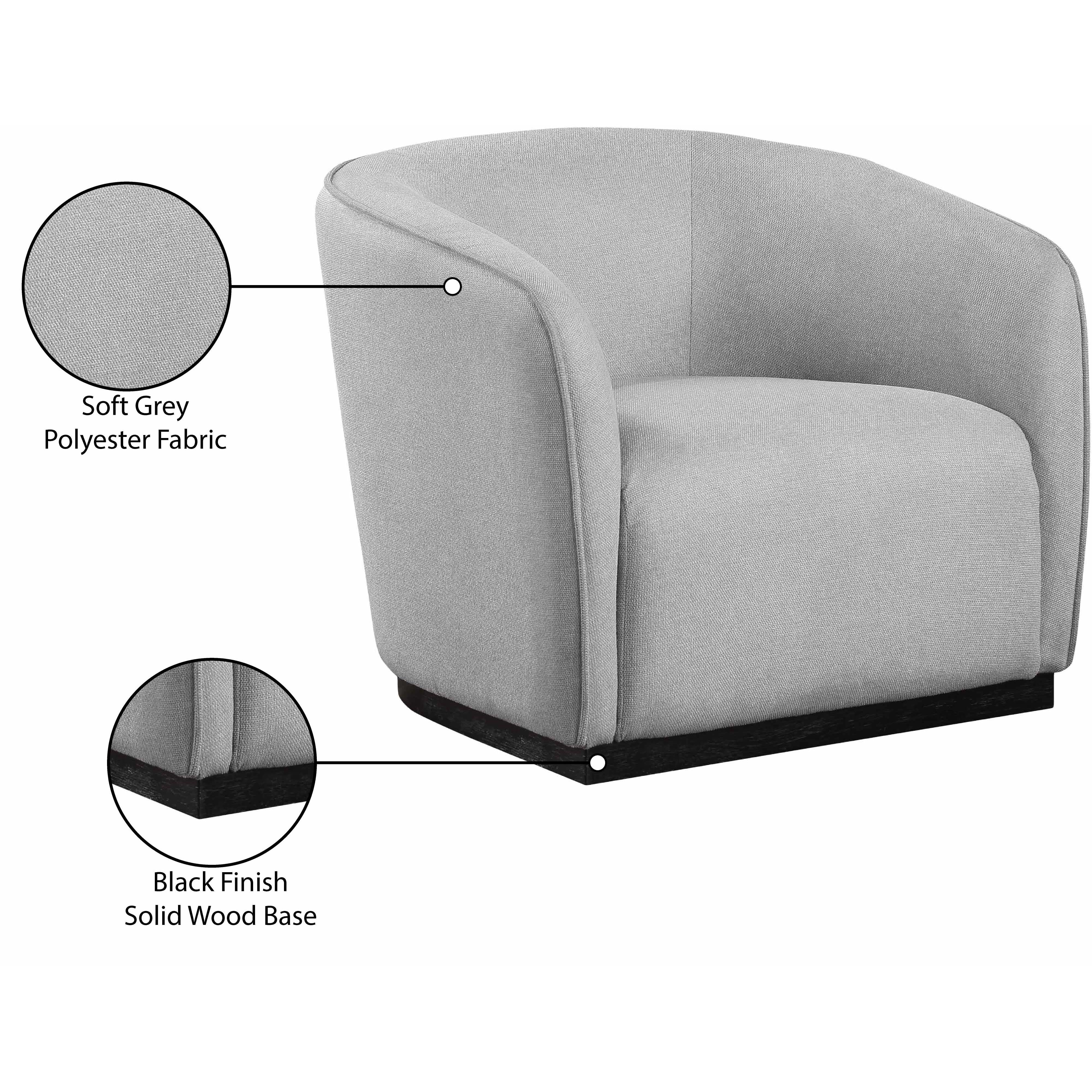 Meridian Mylah Grey Polyester Fabric Chair
