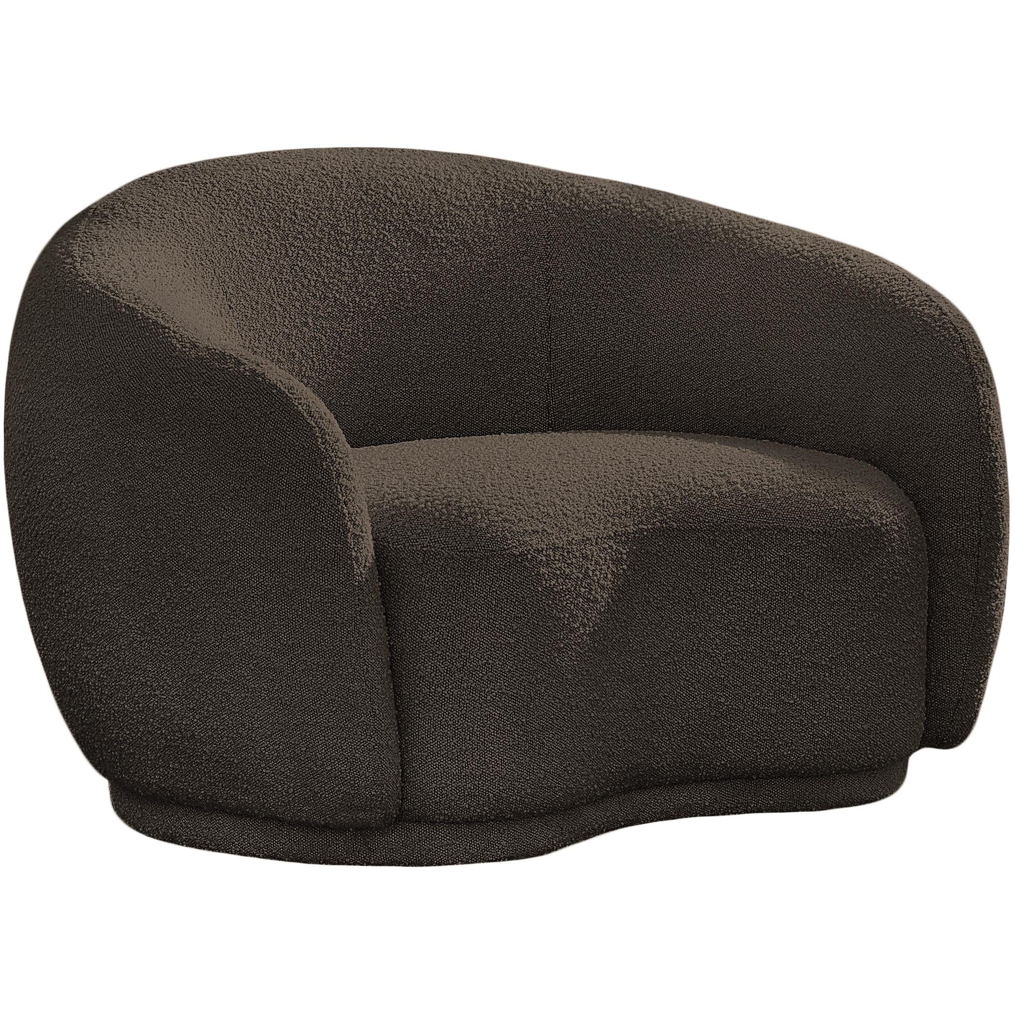 Meridian Hyde Brown Boucle Fabric Chair