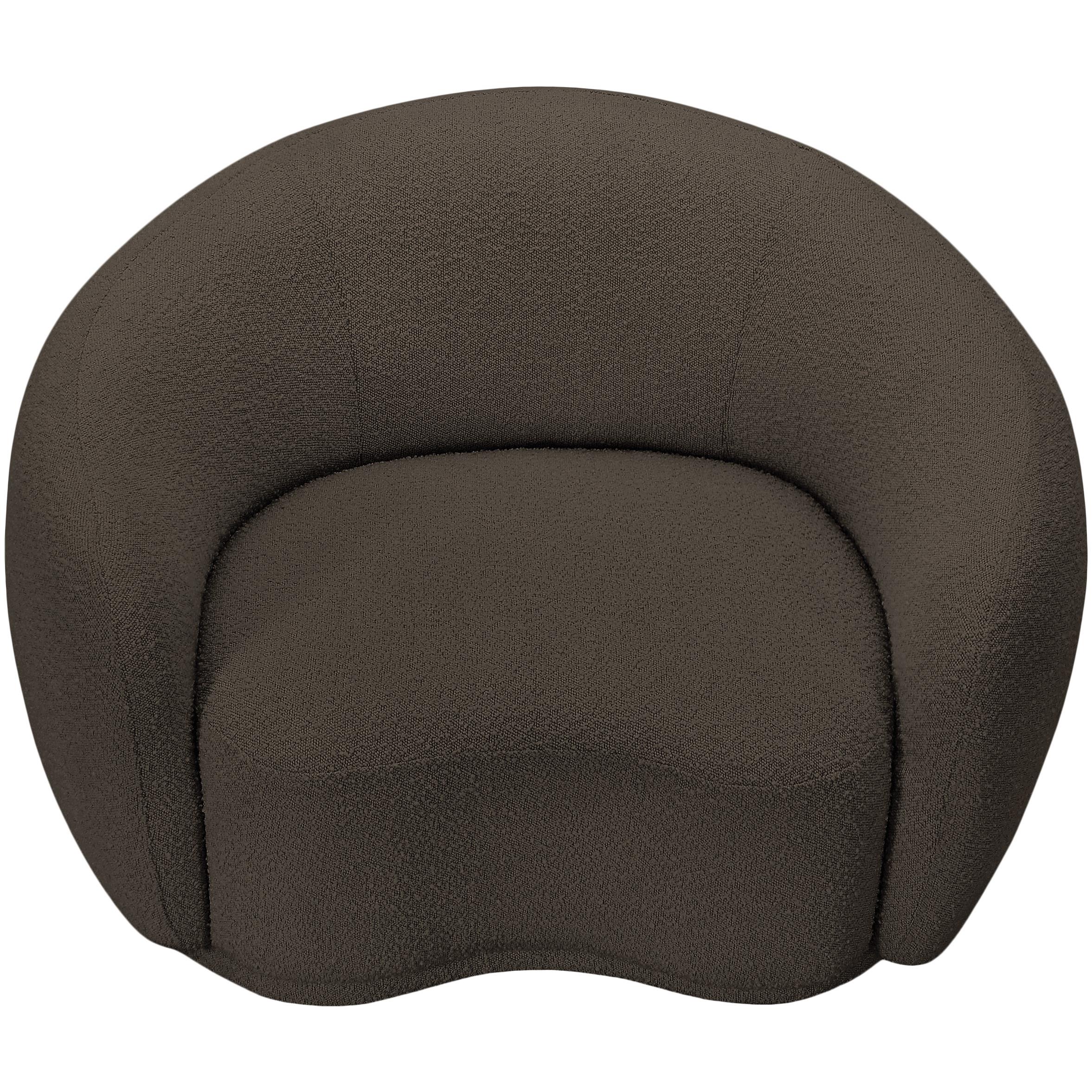 Meridian Hyde Brown Boucle Fabric Chair