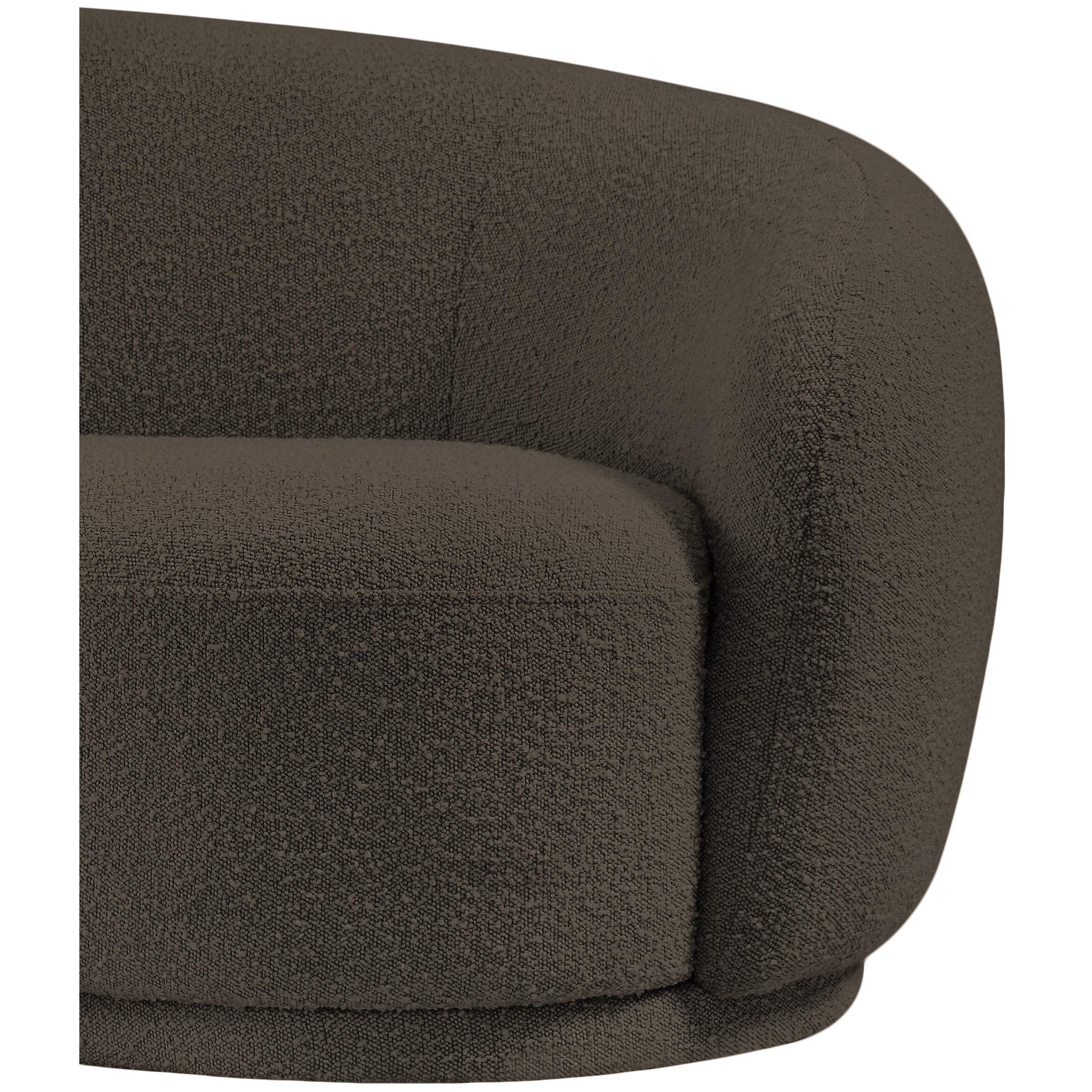 Meridian Hyde Brown Boucle Fabric Chair