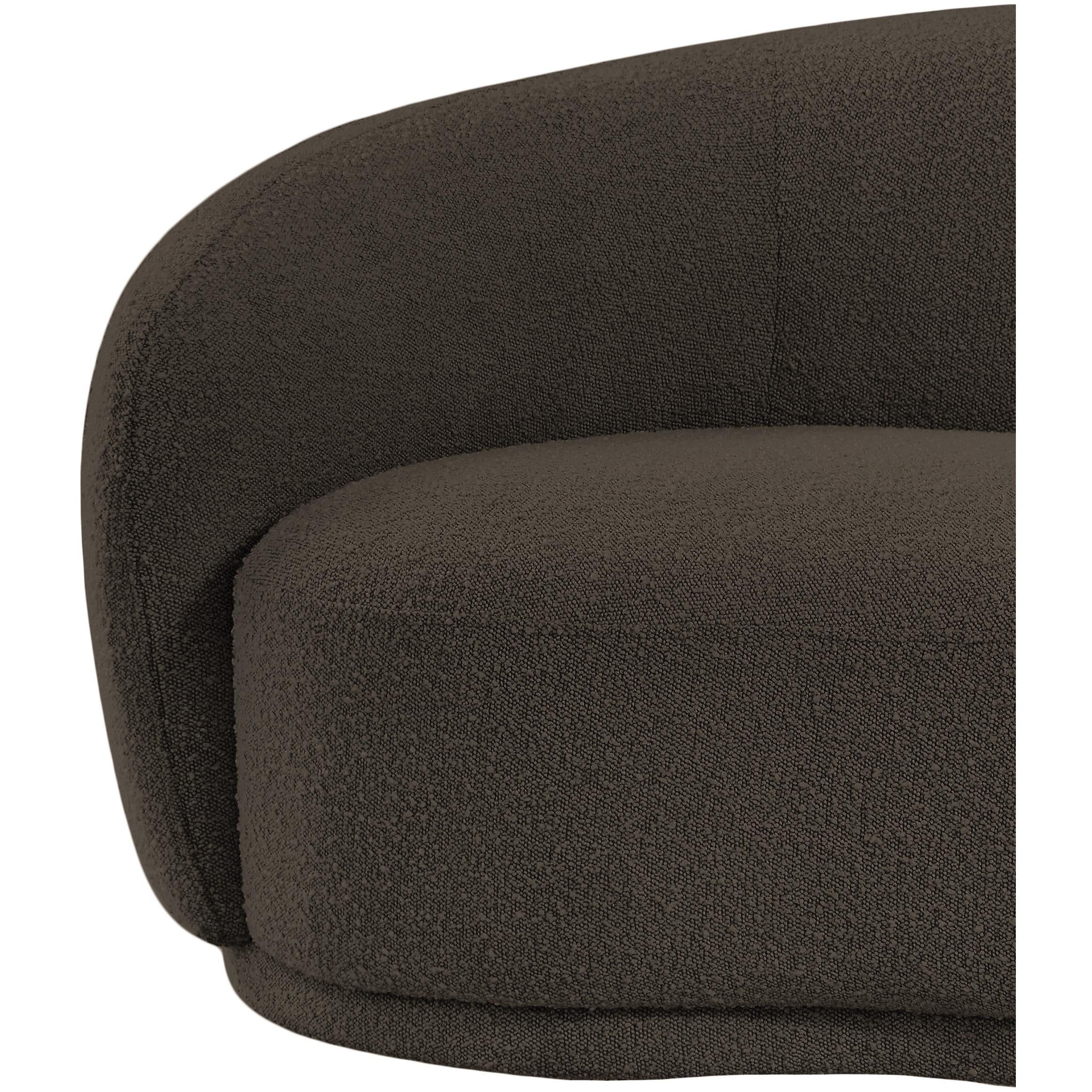 Meridian Hyde Brown Boucle Fabric Chair