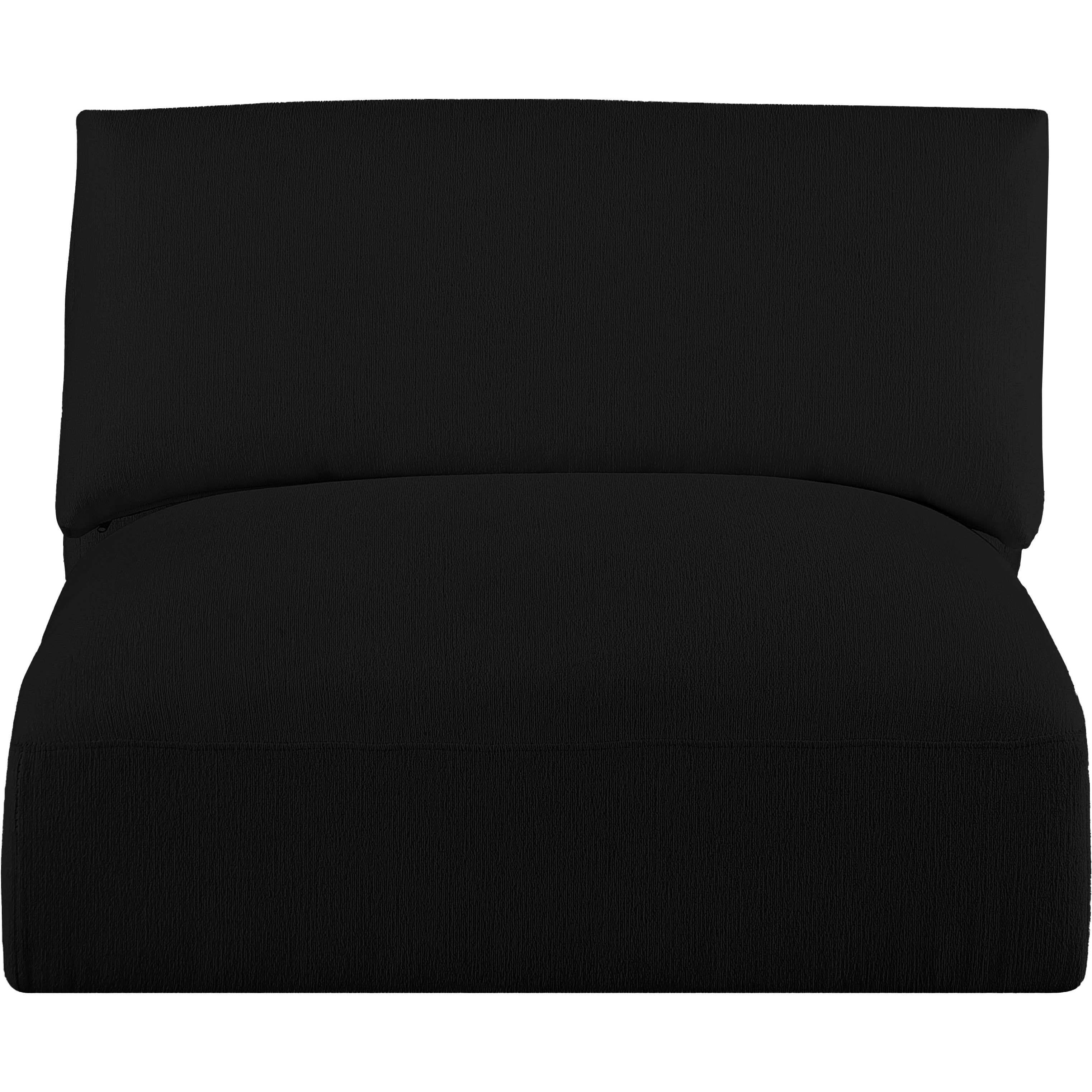 Meridian Ease Black Polyester Fabric Armless