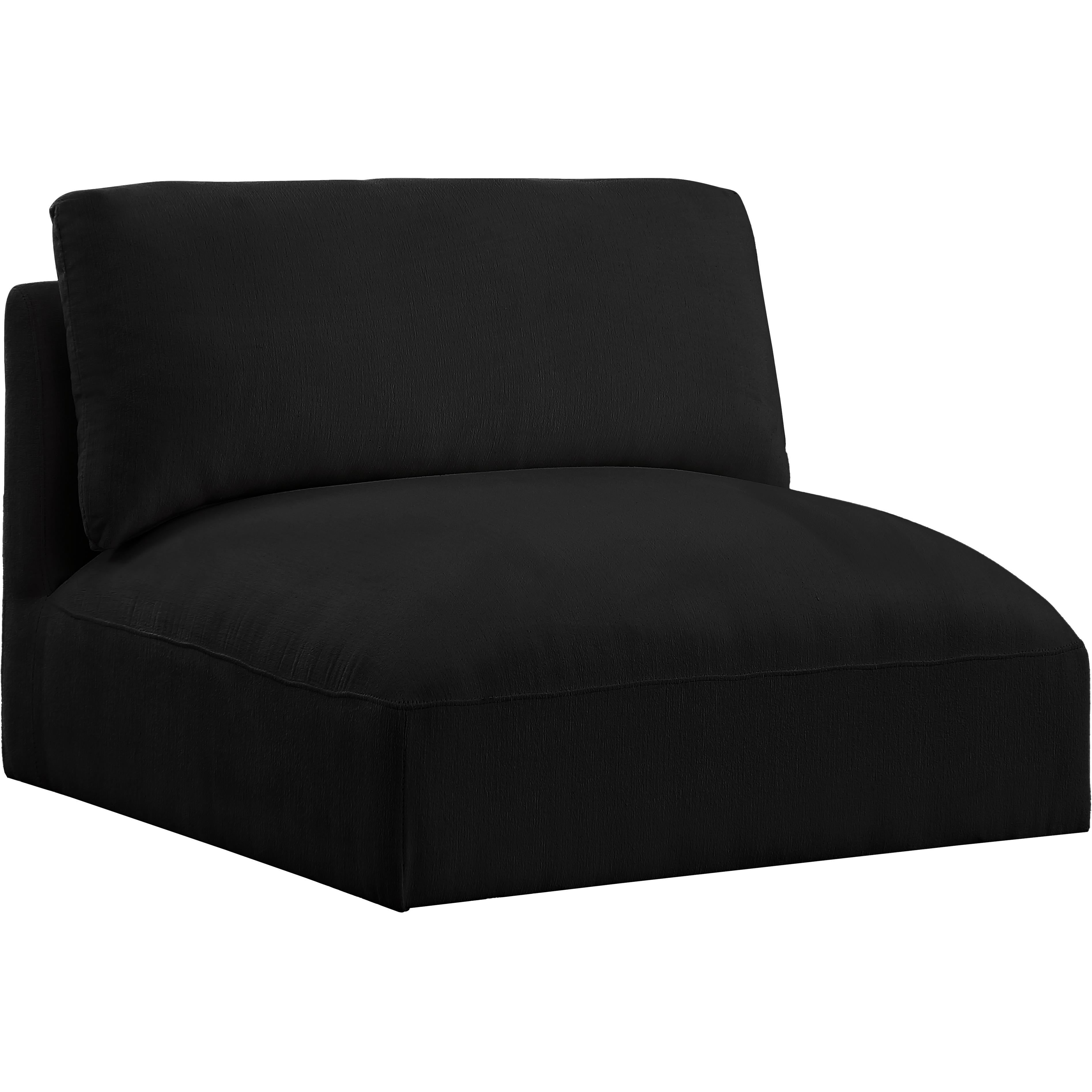 Meridian Ease Black Polyester Fabric Armless