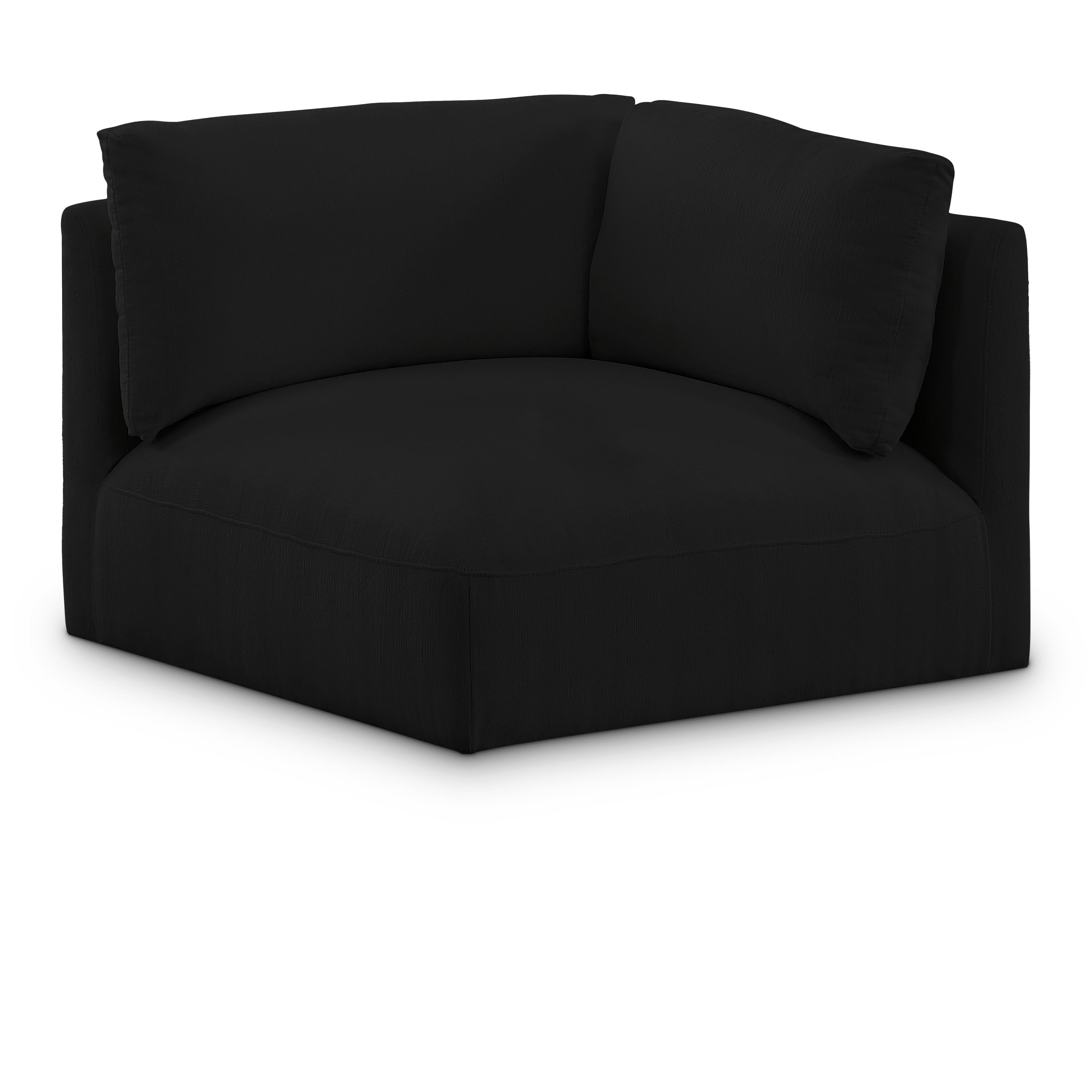 Meridian Ease Black Polyester Fabric Corner