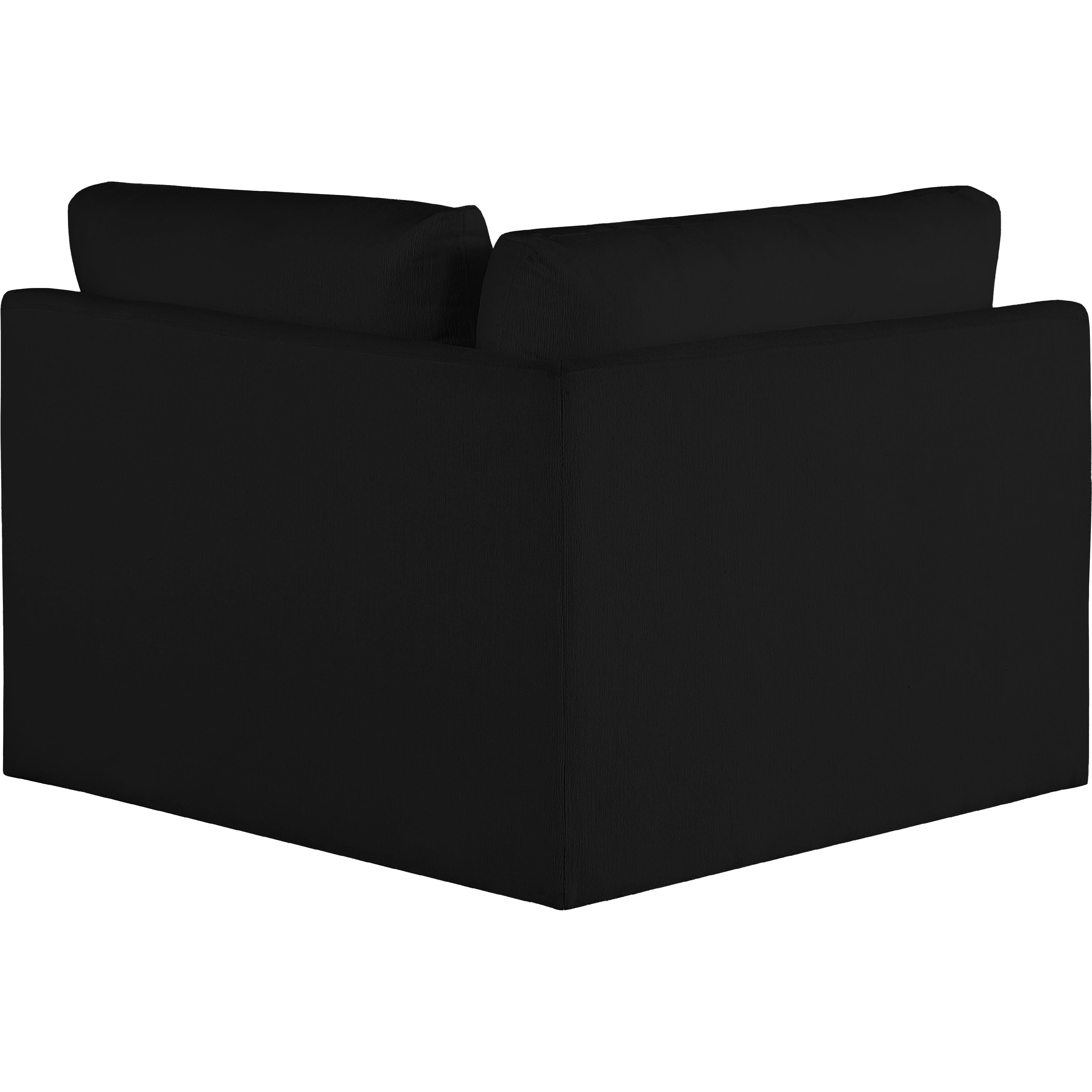 Meridian Ease Black Polyester Fabric Corner