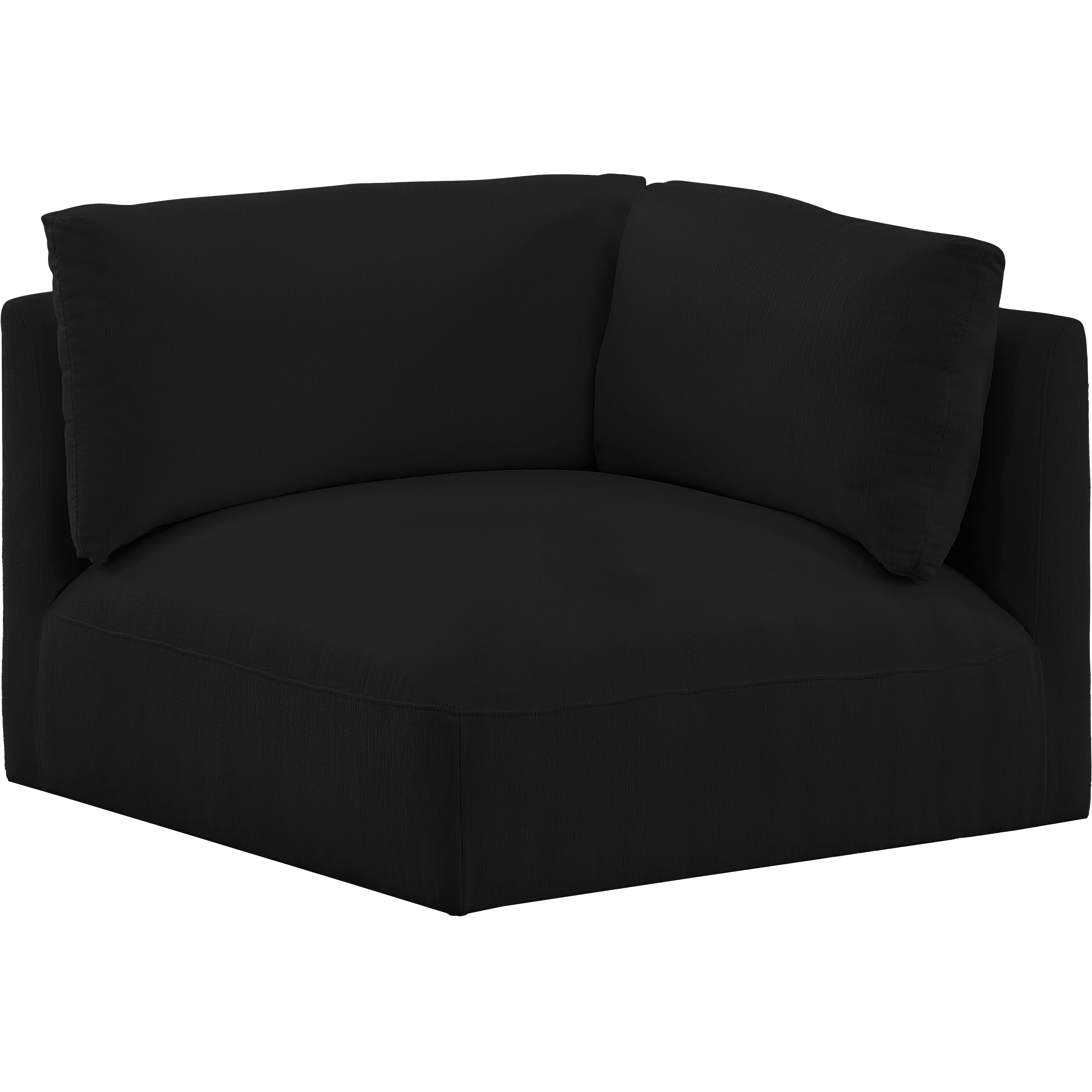 Meridian Ease Black Polyester Fabric Corner
