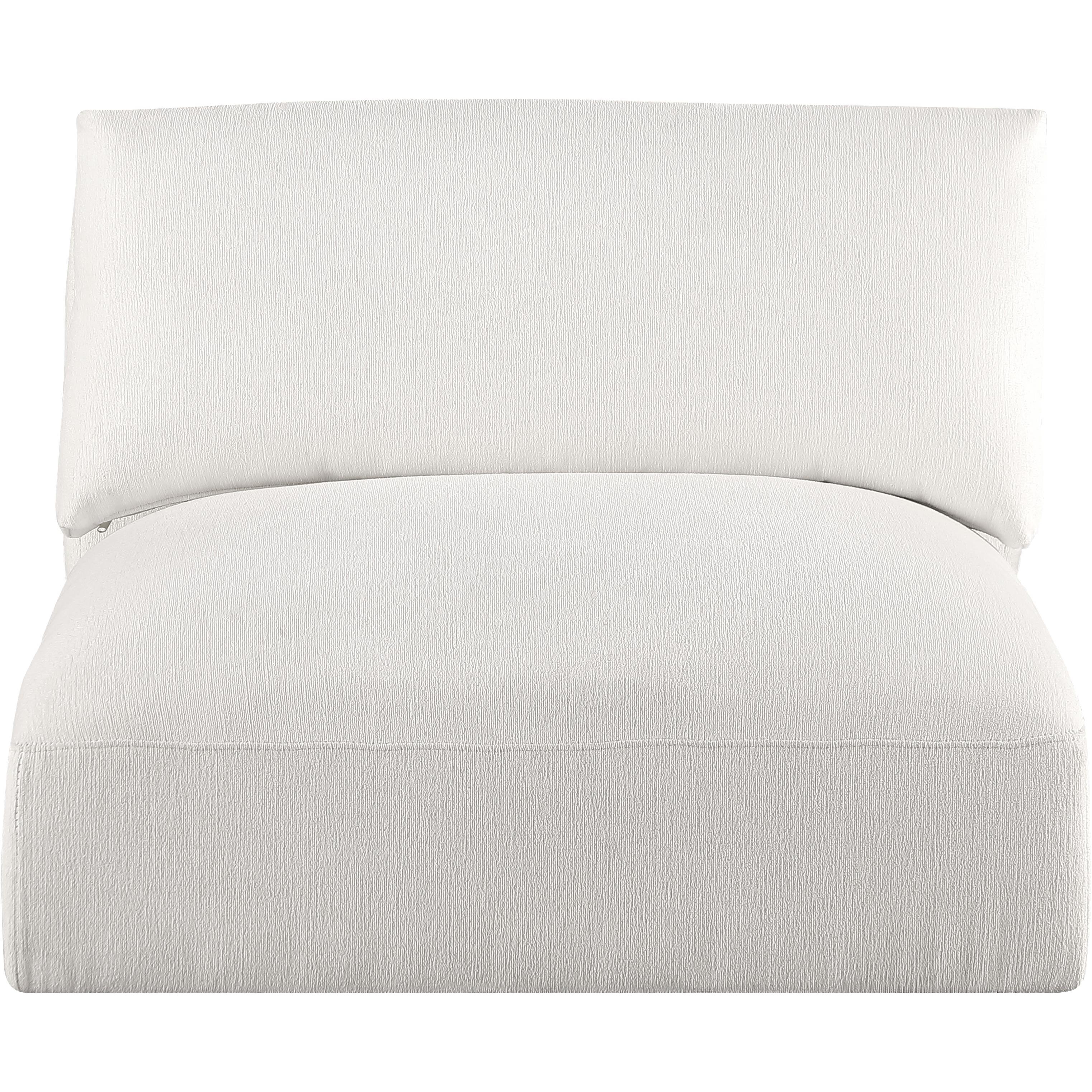 Meridian Ease Cream Polyester Fabric Armless