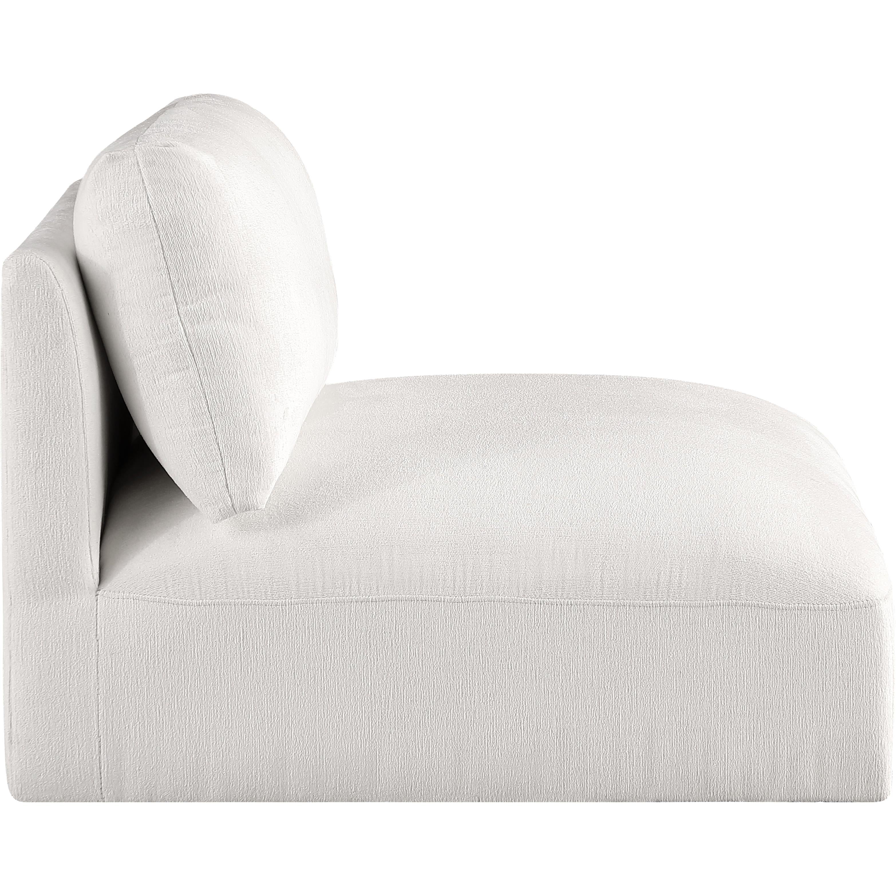 Meridian Ease Cream Polyester Fabric Armless