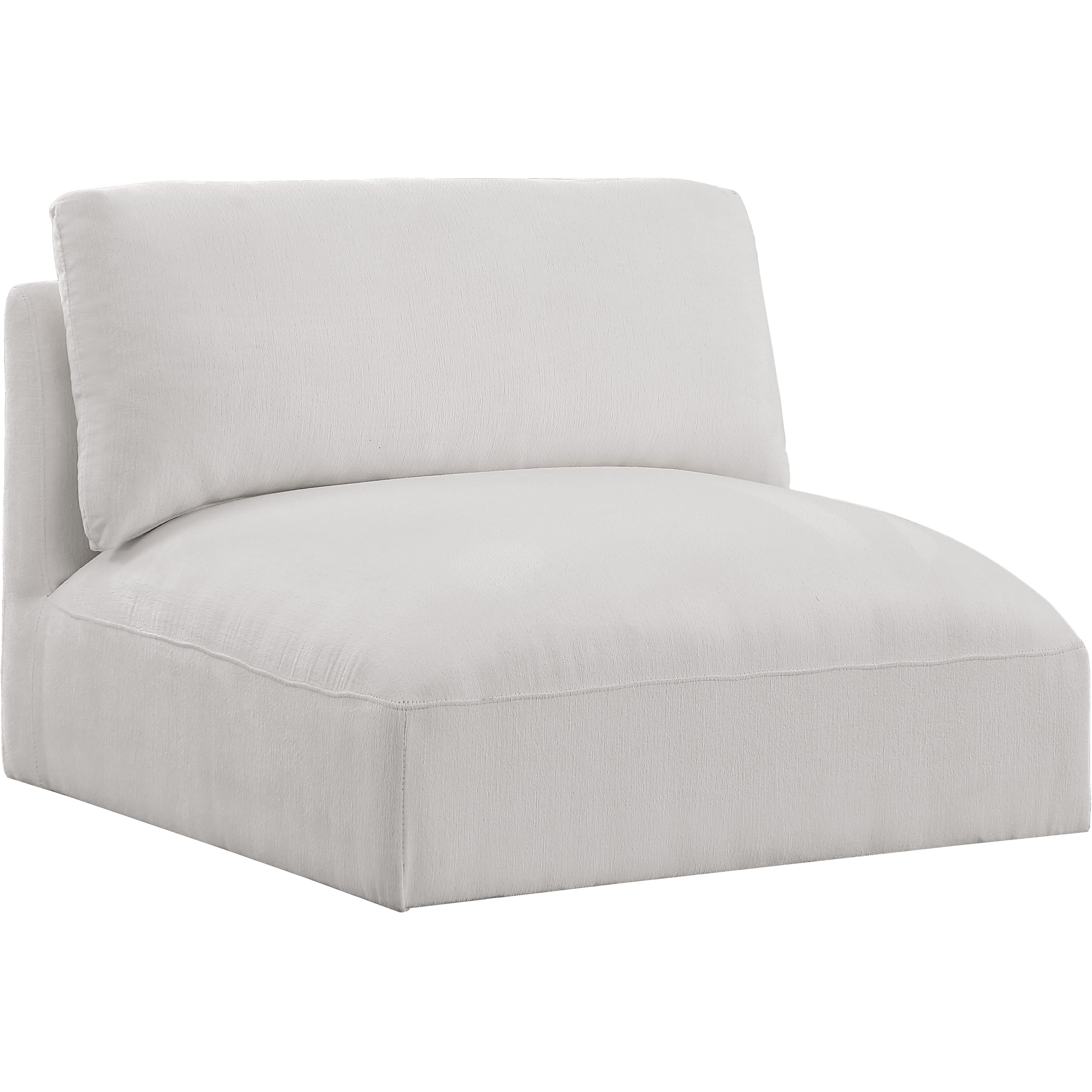 Meridian Ease Cream Polyester Fabric Armless