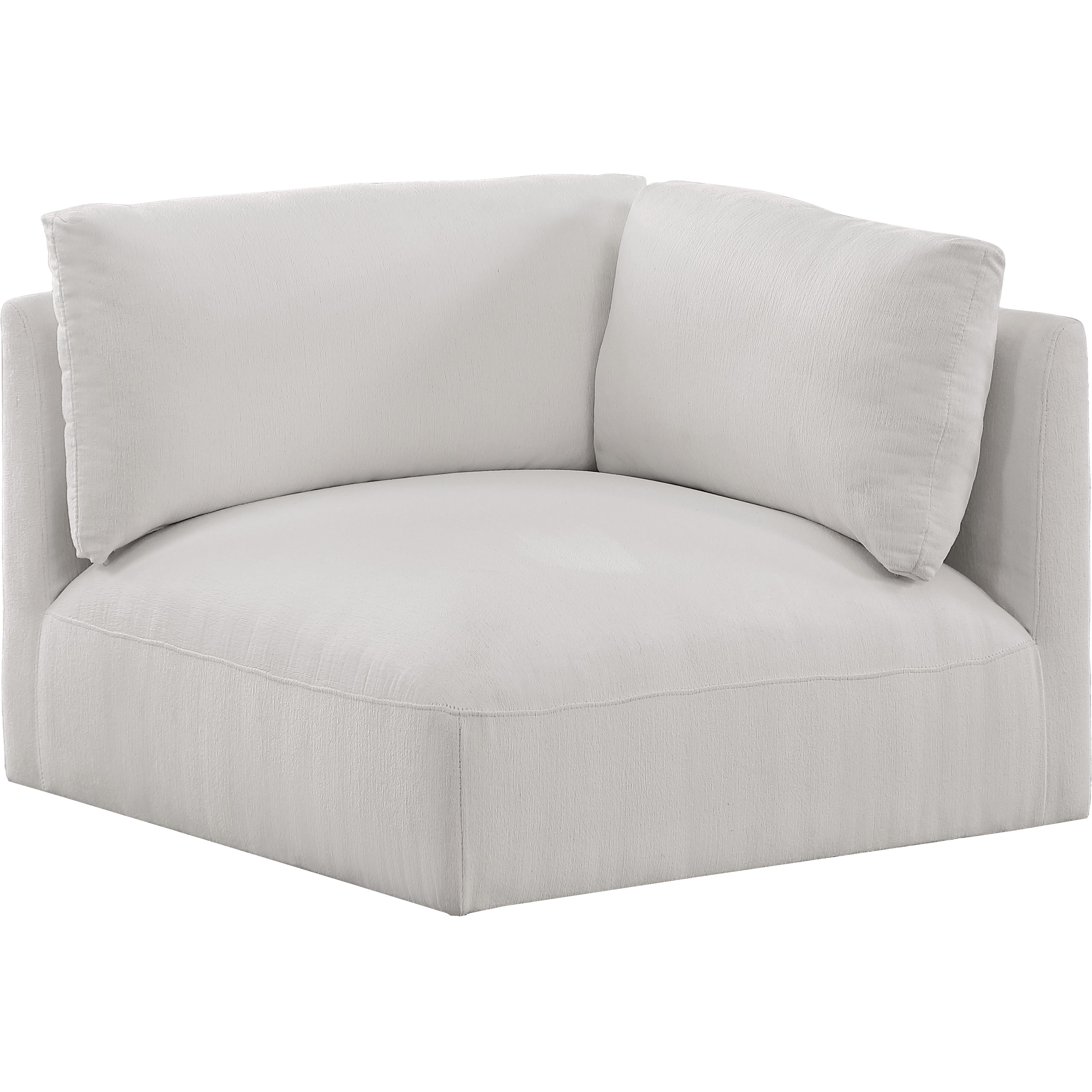Meridian Ease Cream Polyester Fabric Corner