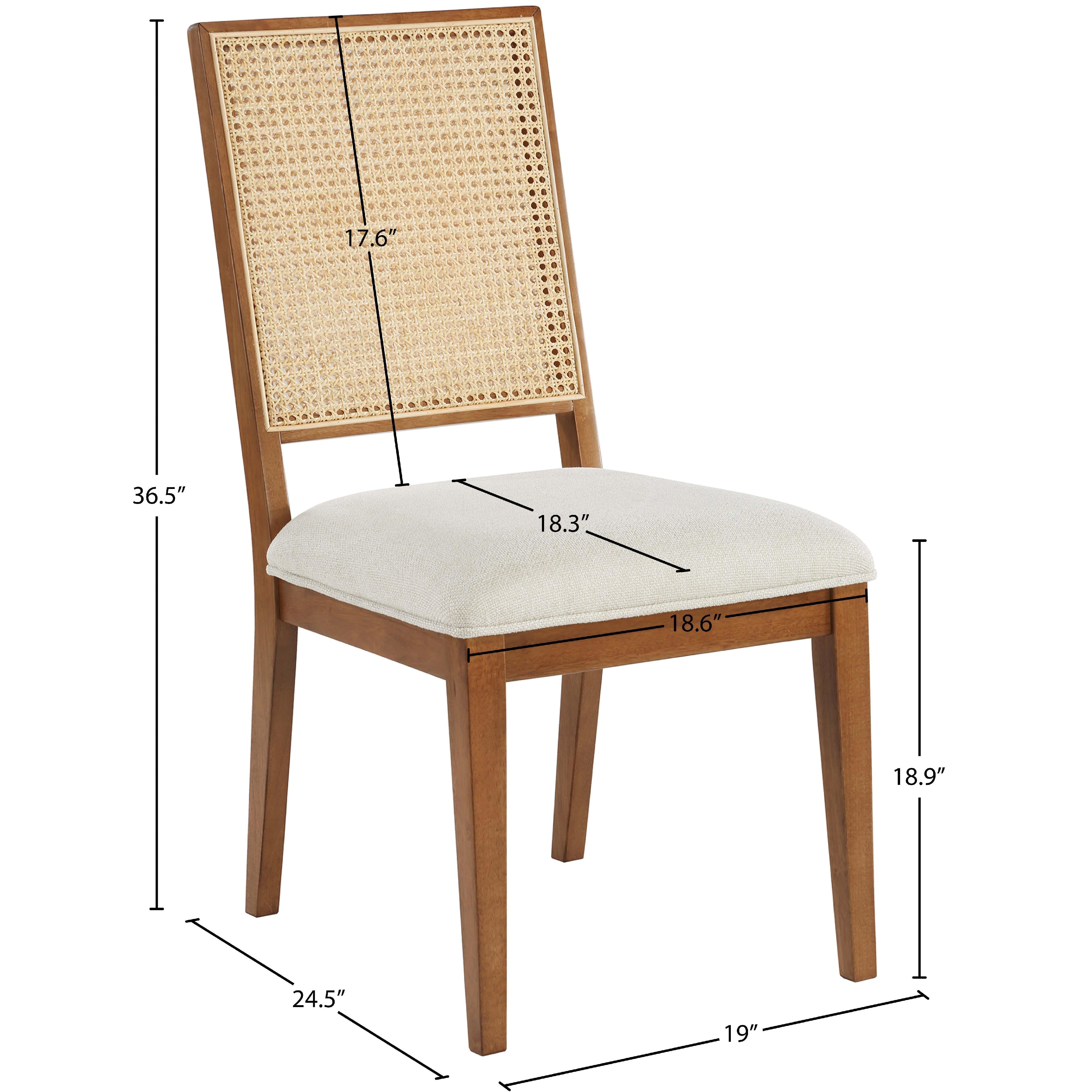 Meridian Butterfly Cream Linen Textured Fabric Dining Chair