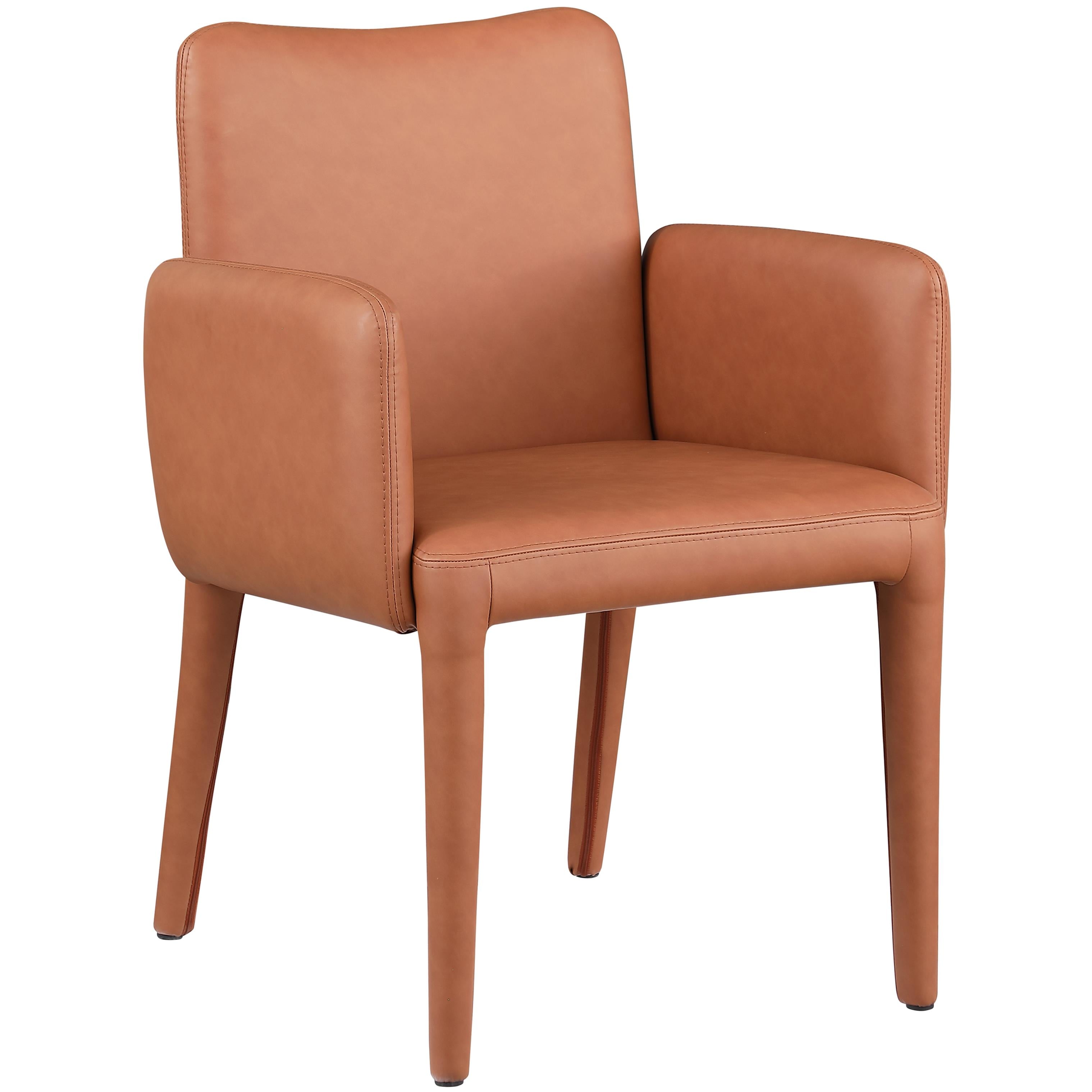 Meridian Pelle Cognac Vegan Leather Accent/Dining Chair