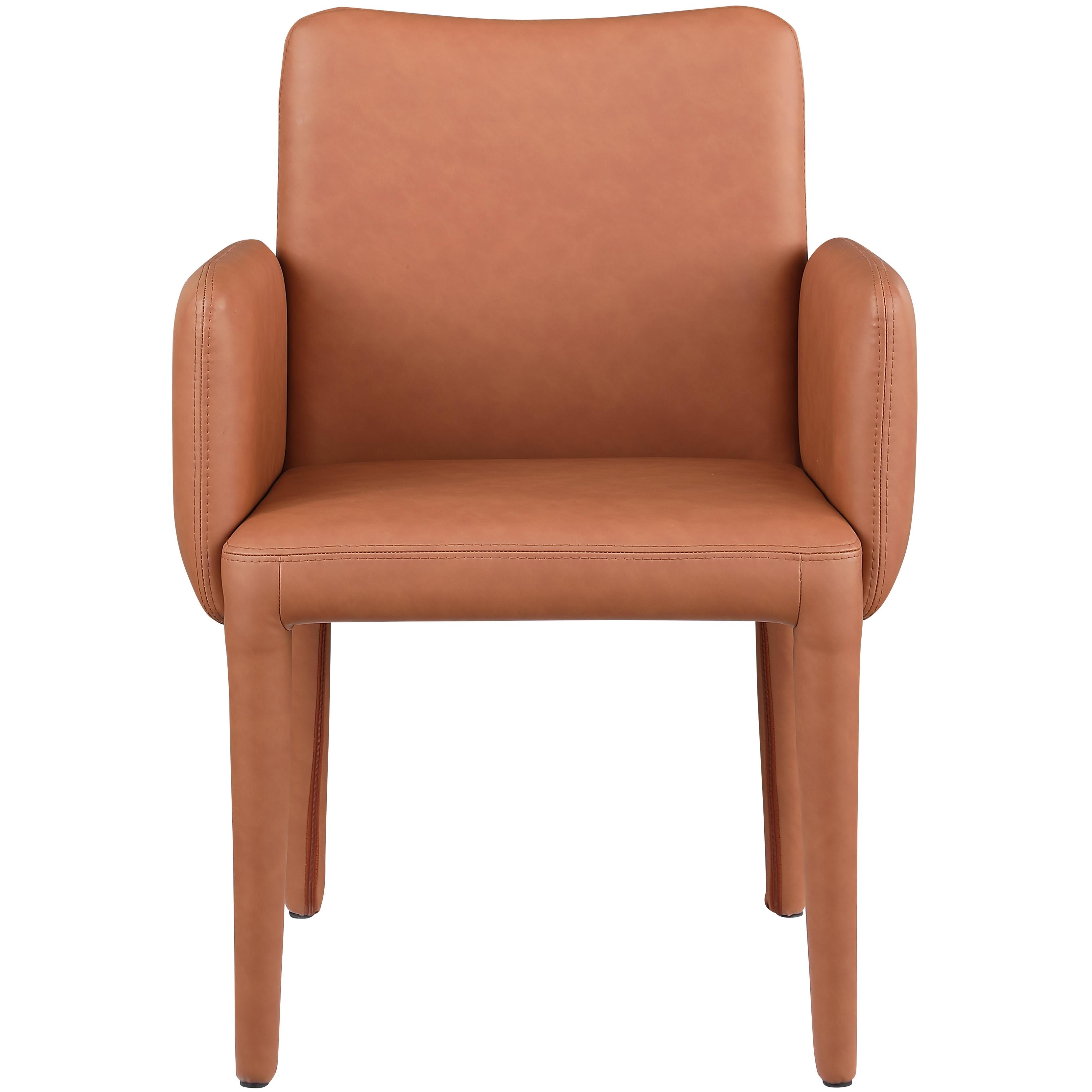Meridian Pelle Cognac Vegan Leather Accent/Dining Chair