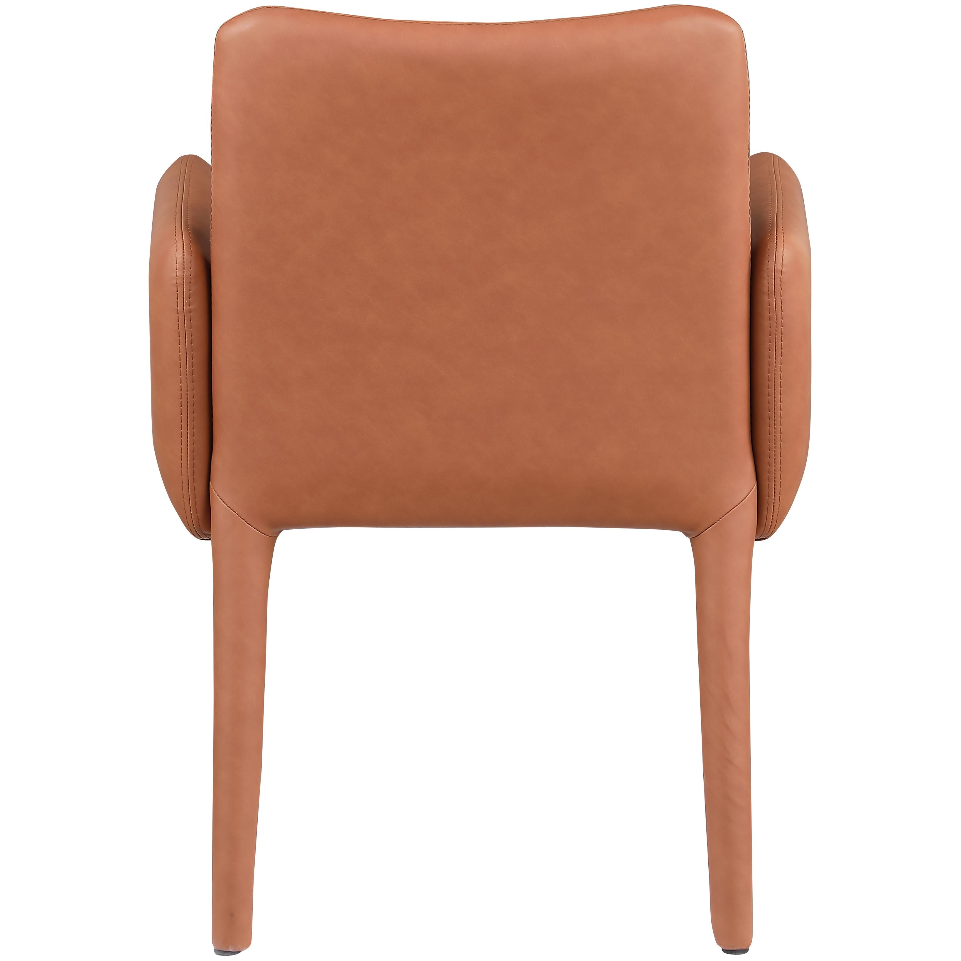 Meridian Pelle Cognac Vegan Leather Accent/Dining Chair
