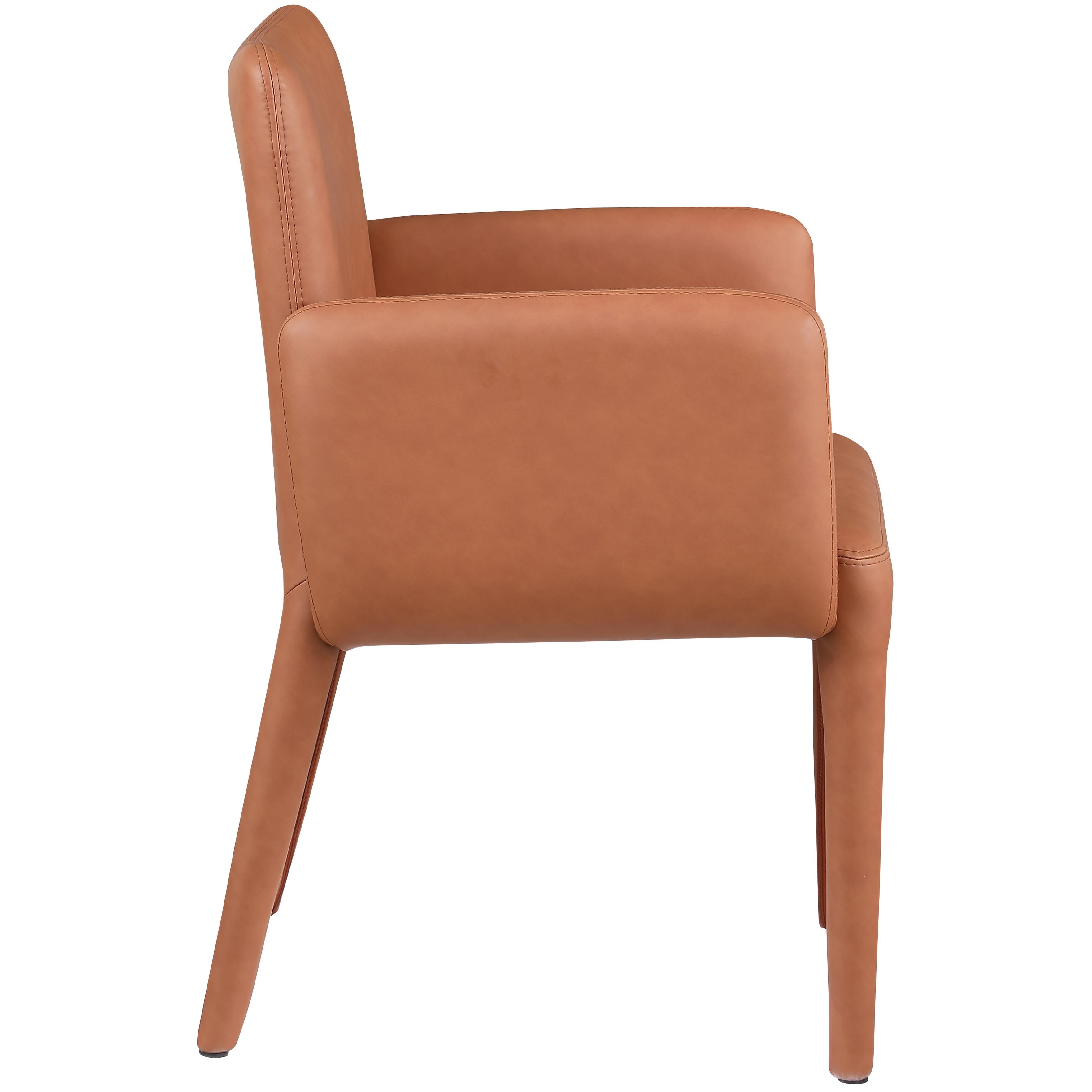 Meridian Pelle Cognac Vegan Leather Accent/Dining Chair