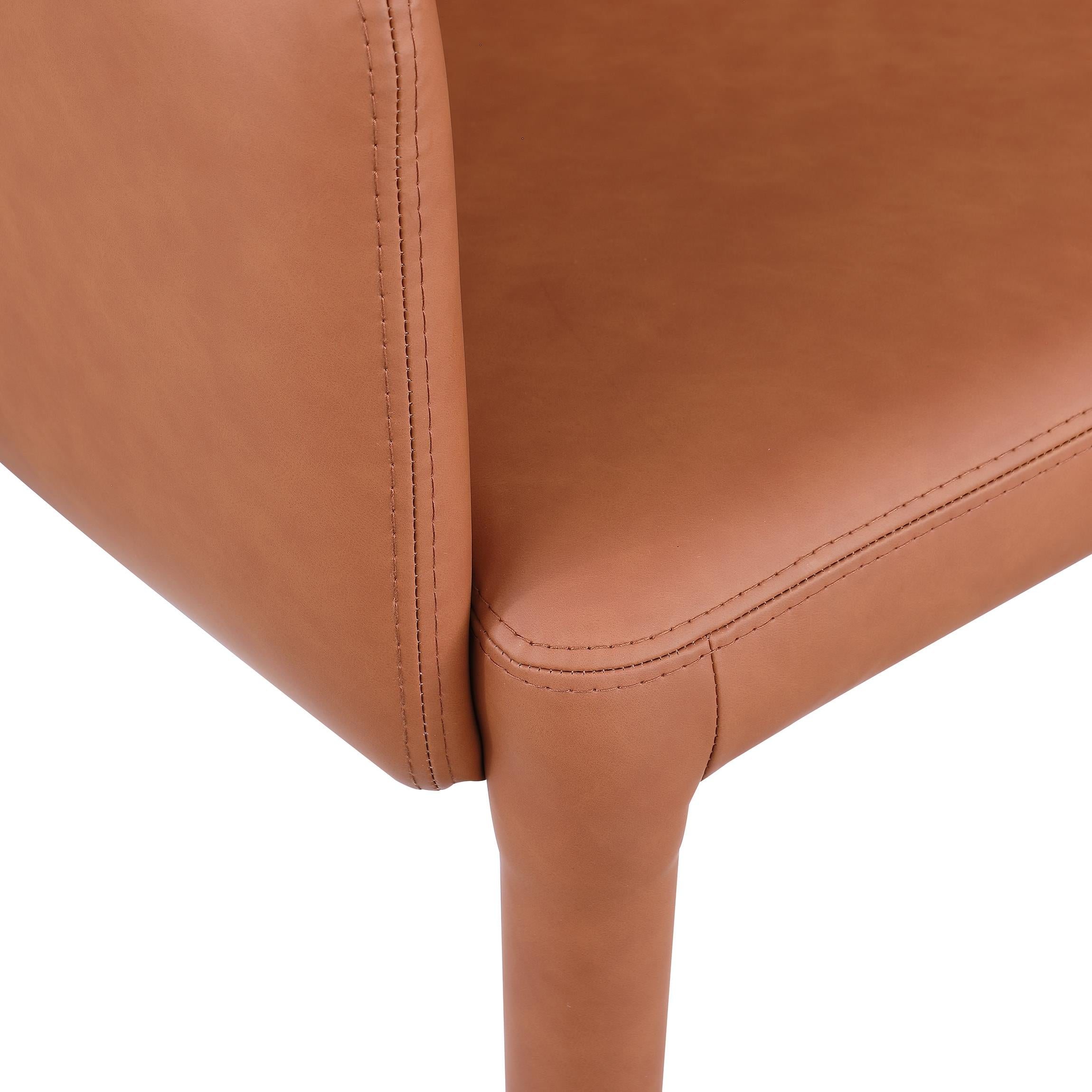 Meridian Pelle Cognac Vegan Leather Accent/Dining Chair