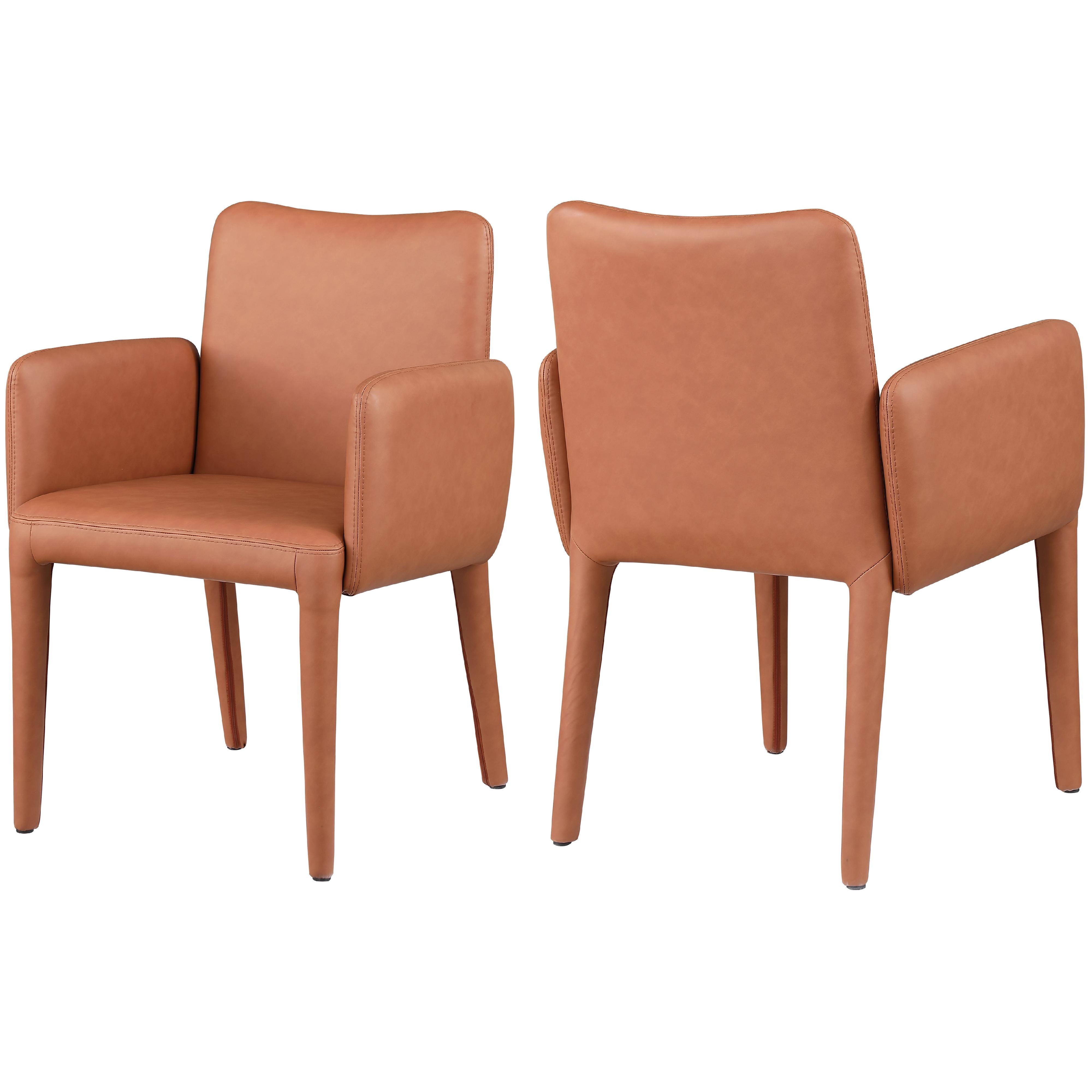 Meridian Pelle Cognac Vegan Leather Accent/Dining Chair