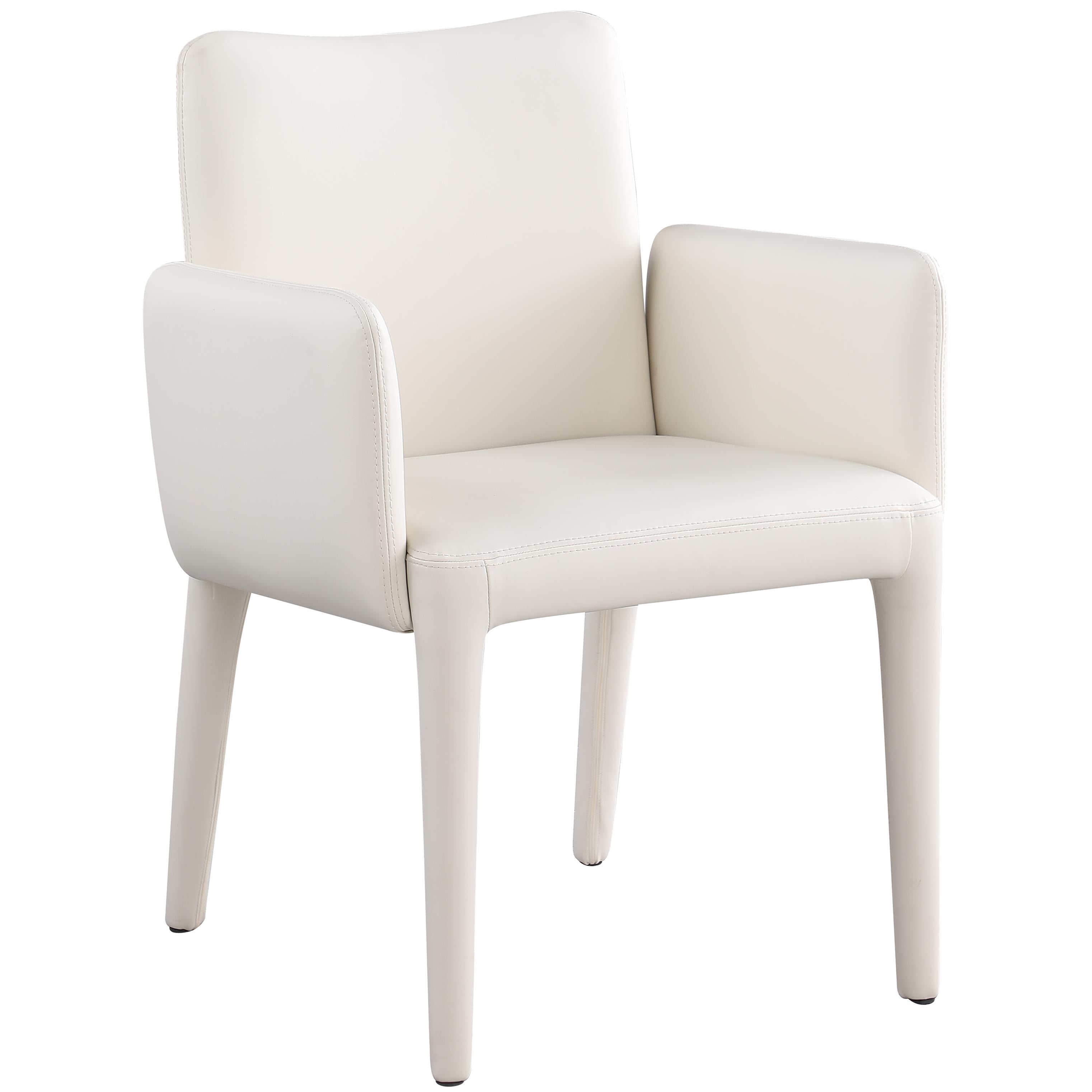 Meridian Pelle Cream Vegan Leather Accent/Dining Chair