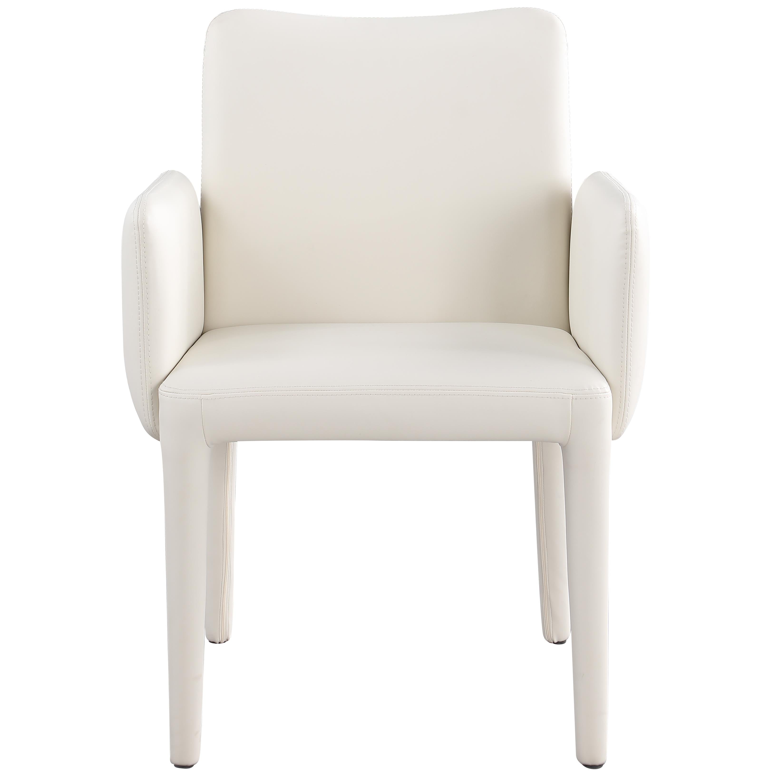 Meridian Pelle Cream Vegan Leather Accent/Dining Chair