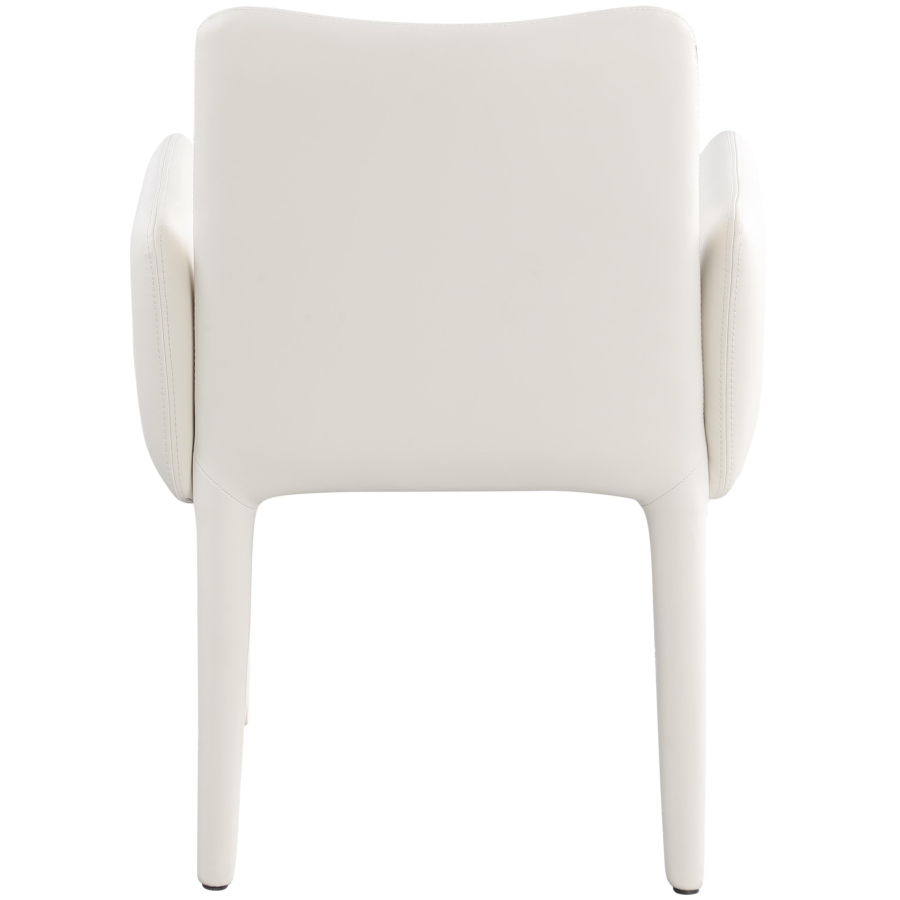 Meridian Pelle Cream Vegan Leather Accent/Dining Chair