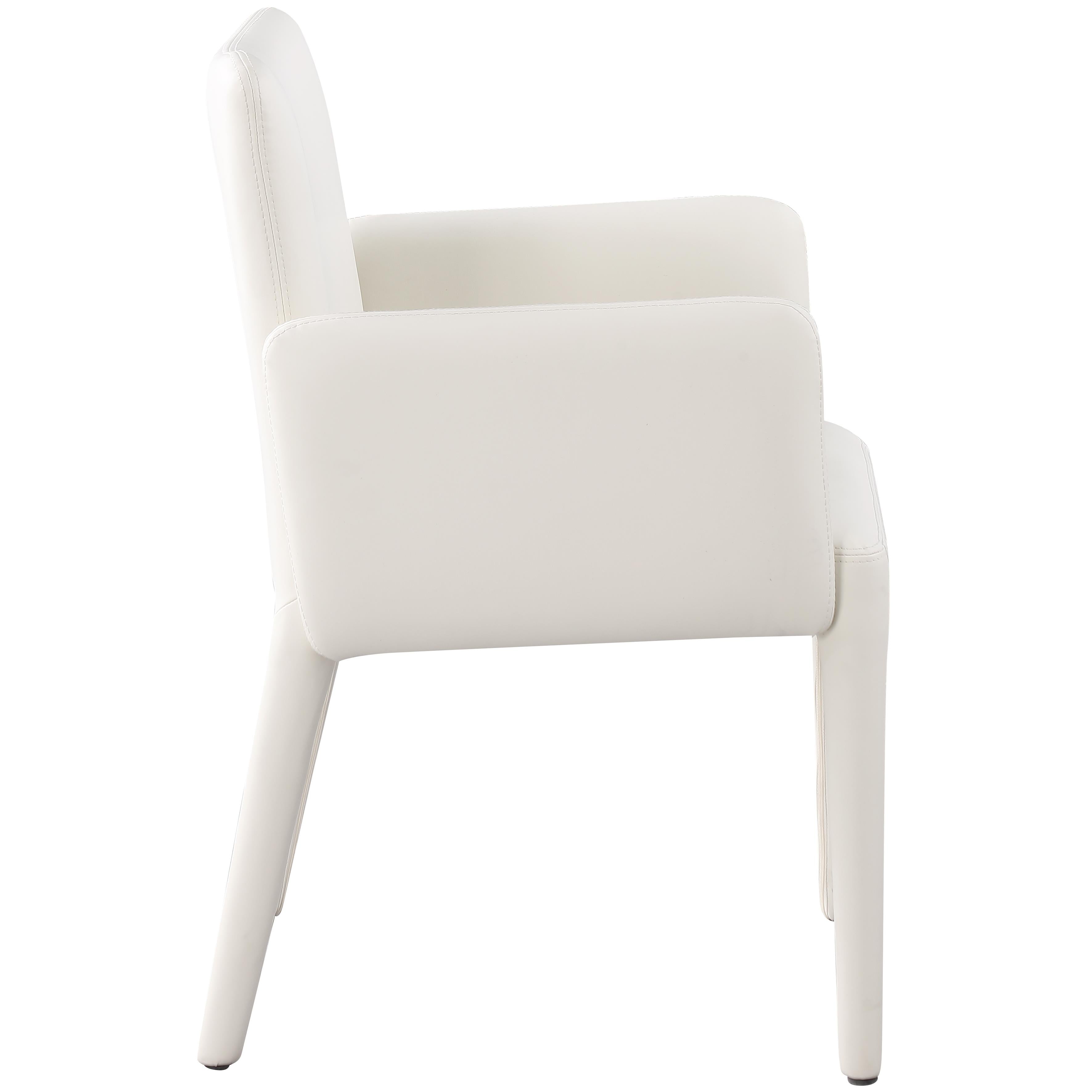 Meridian Pelle Cream Vegan Leather Accent/Dining Chair