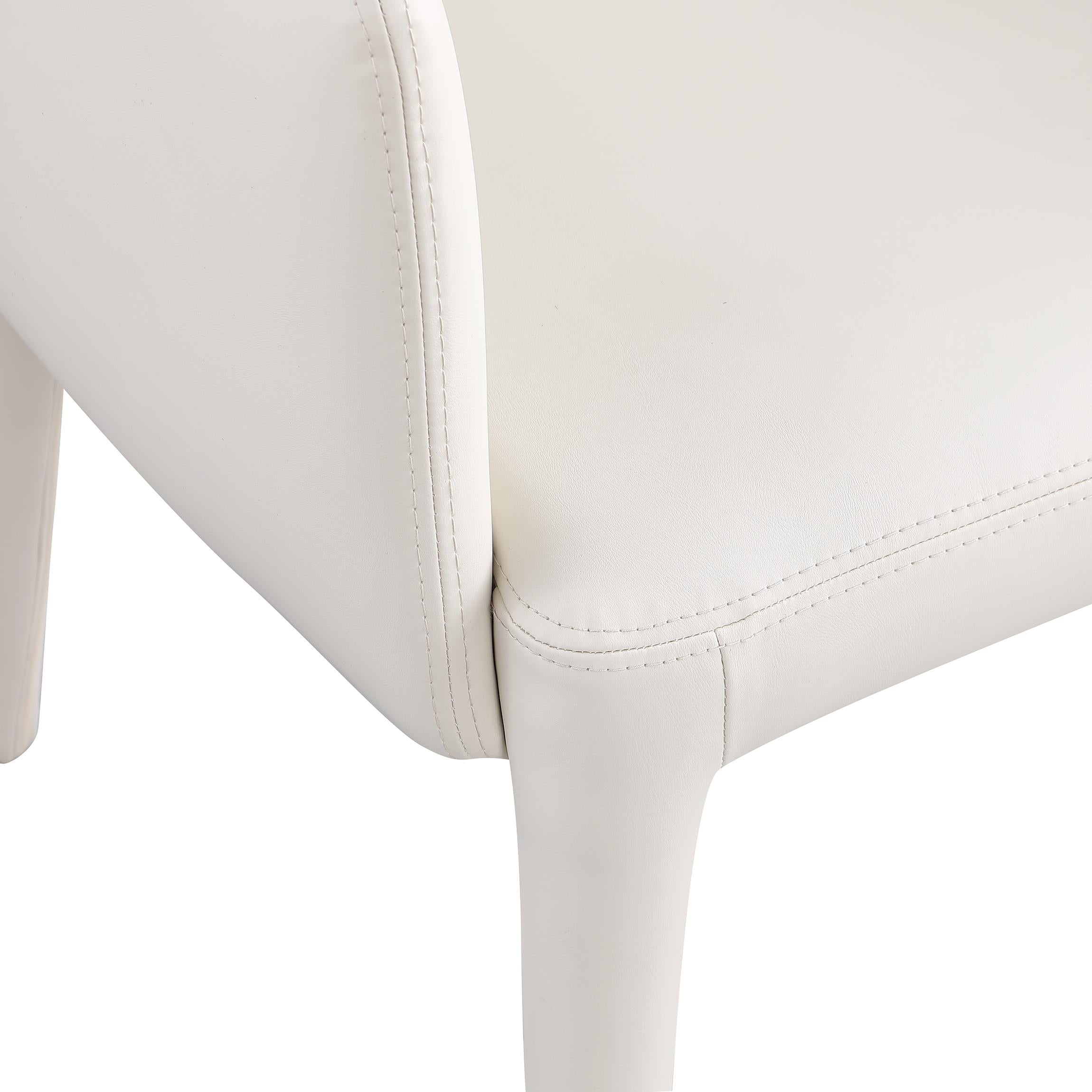 Meridian Pelle Cream Vegan Leather Accent/Dining Chair