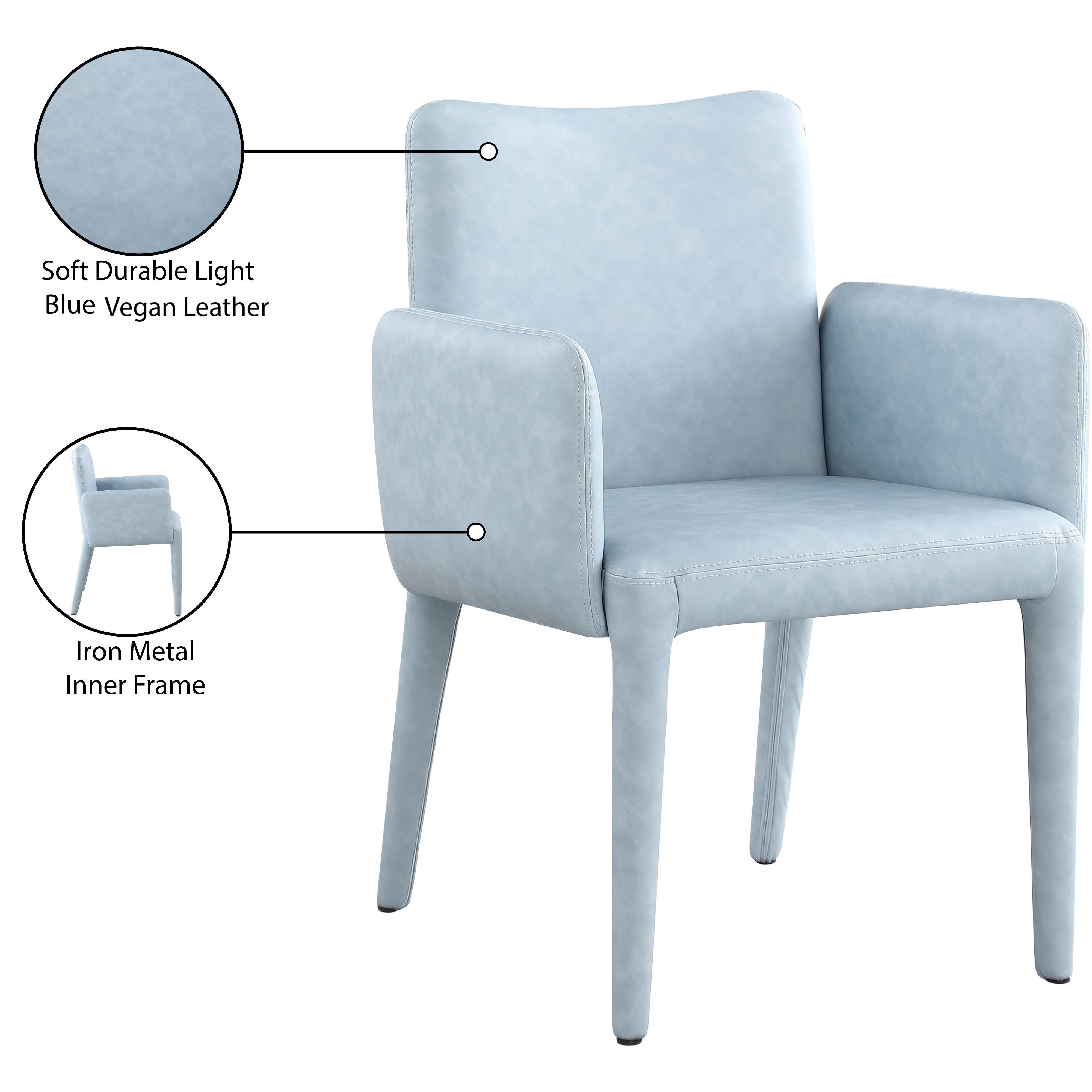 Meridian Pelle Light Blue Vegan Leather Accent/Dining Chair