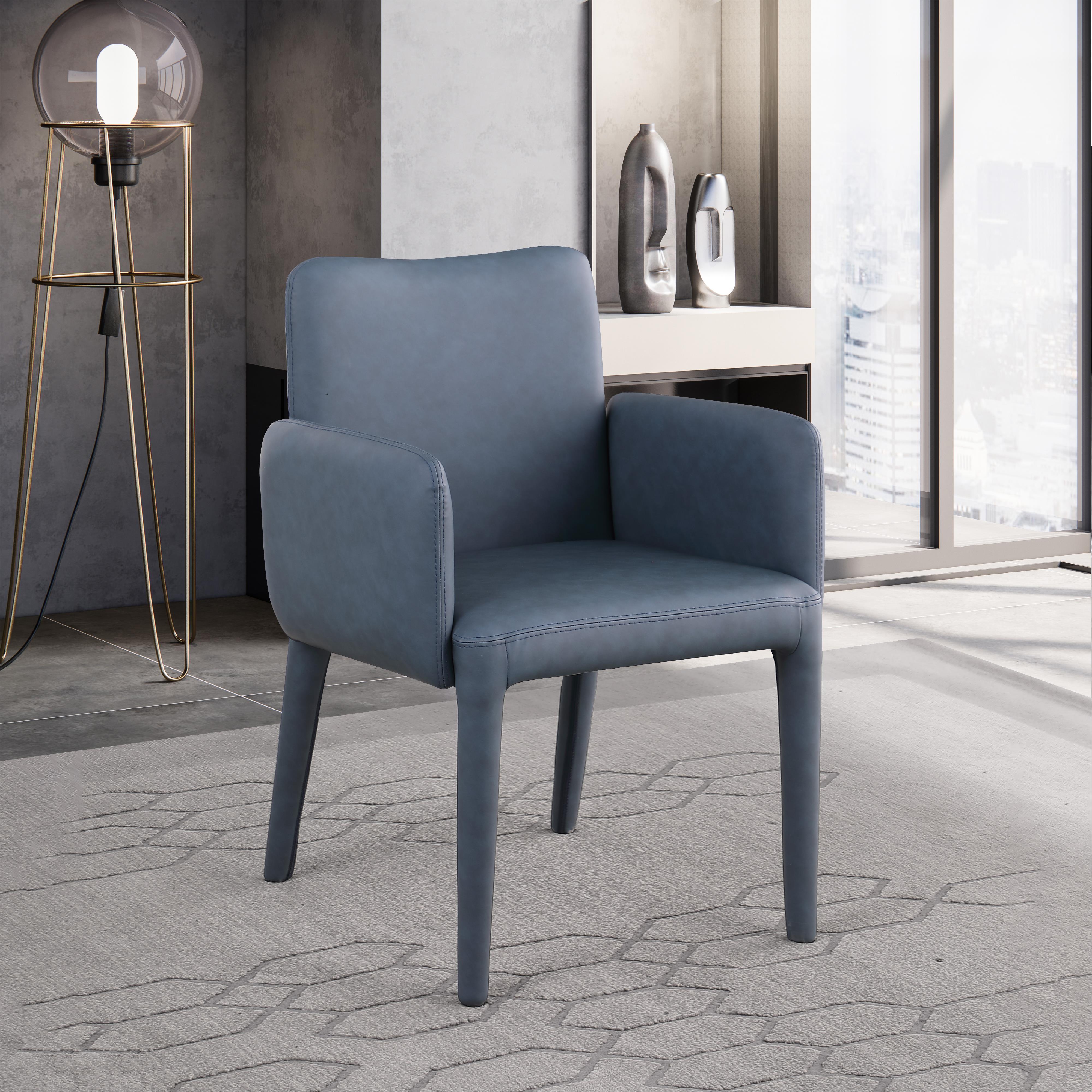 Meridian Pelle Navy Vegan Leather Accent/Dining Chair