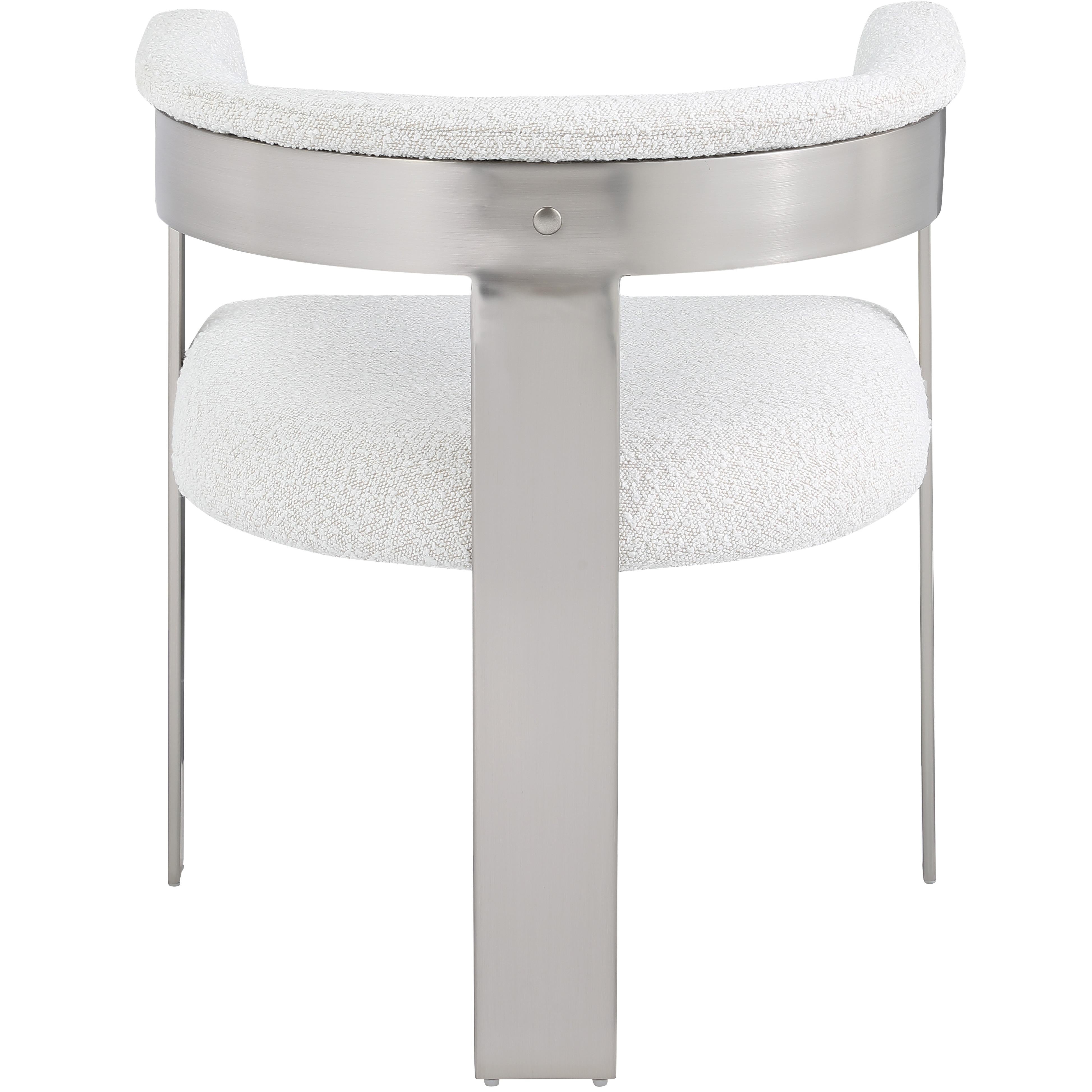 Meridian Romeo Cream Boucle Fabric Dining Chair