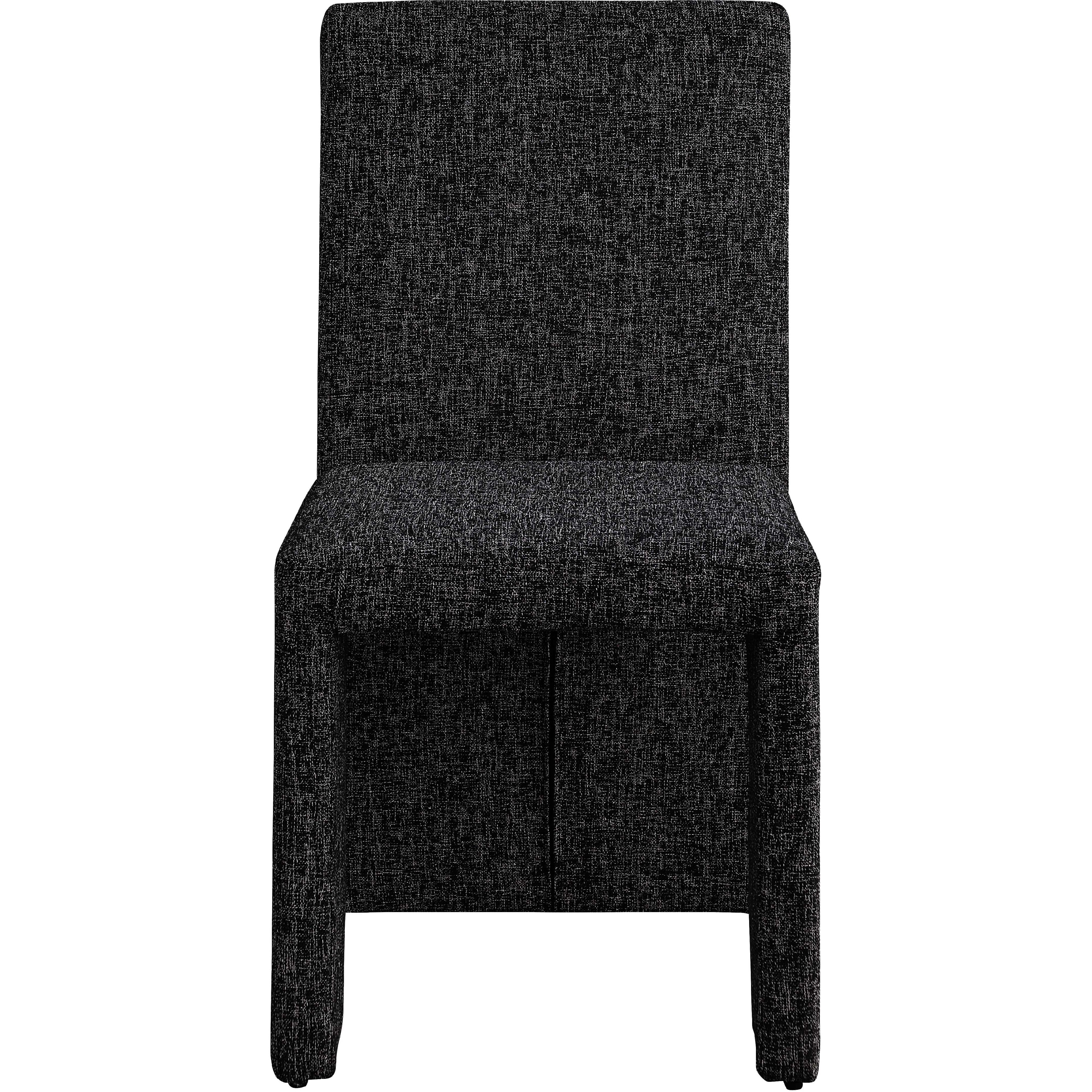 Meridian Benson Black Linen Textured Fabric Dining Chair