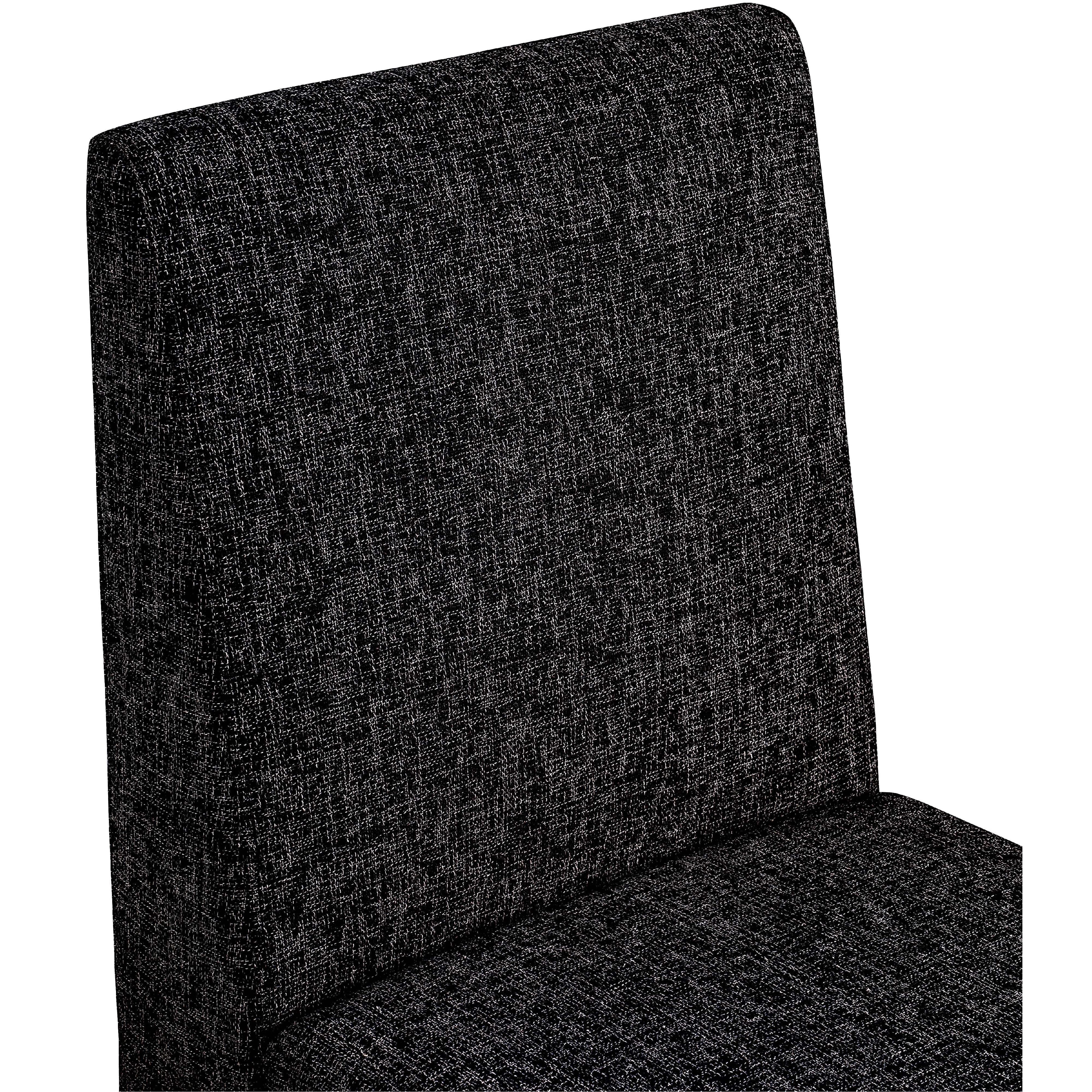 Meridian Benson Black Linen Textured Fabric Dining Chair