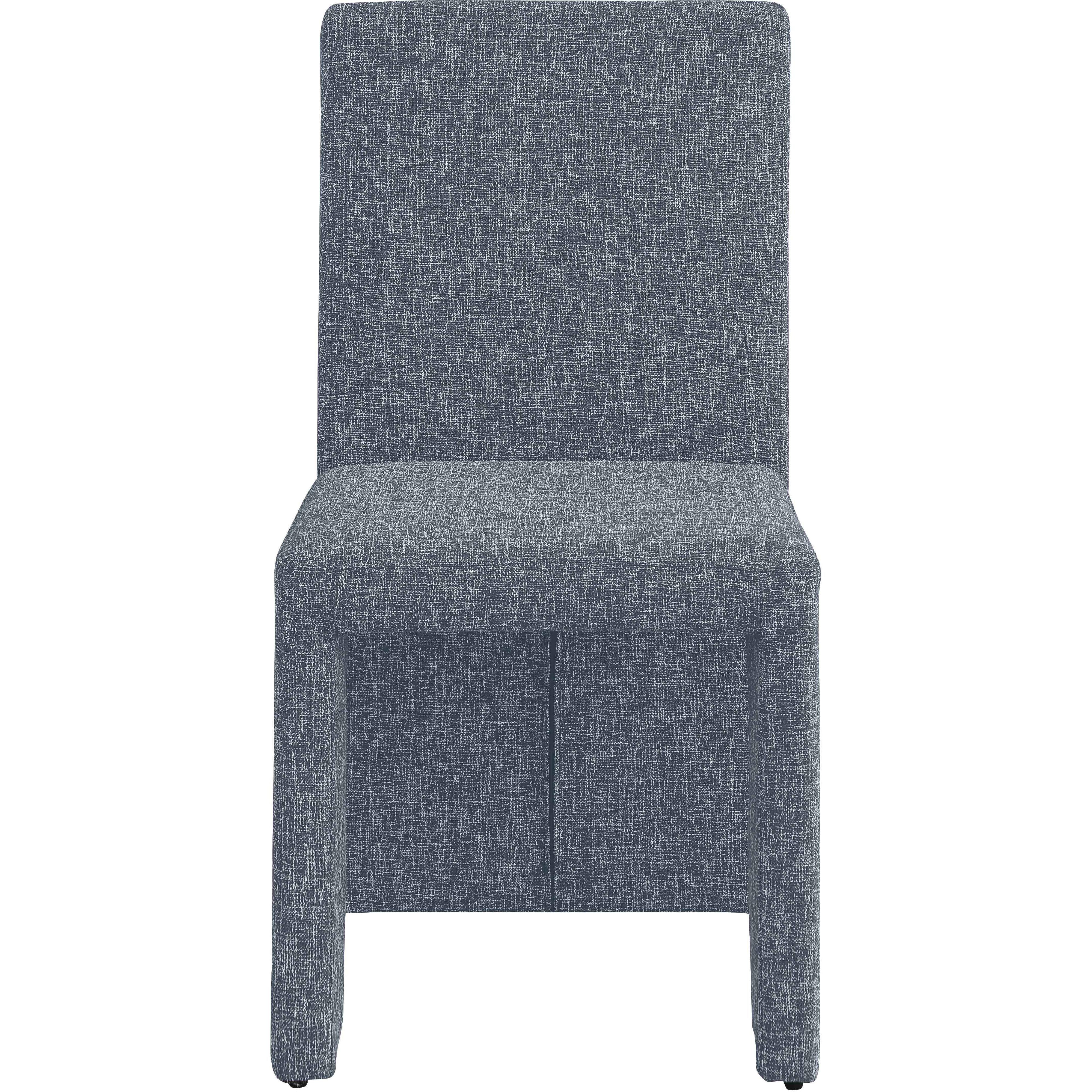 Meridian Benson Blue Linen Textured Fabric Dining Chair
