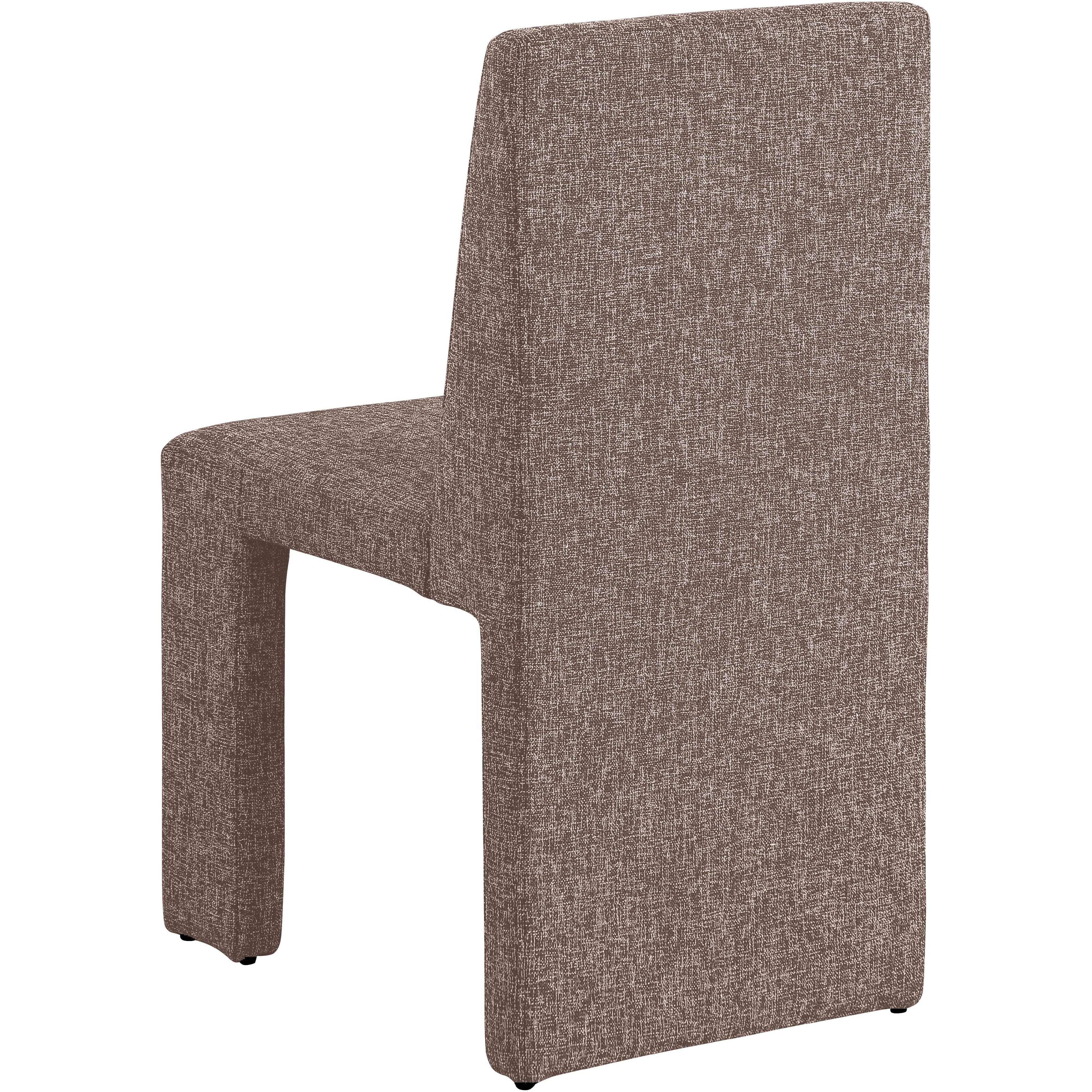 Meridian Benson Brown Linen Textured Fabric Dining Chair