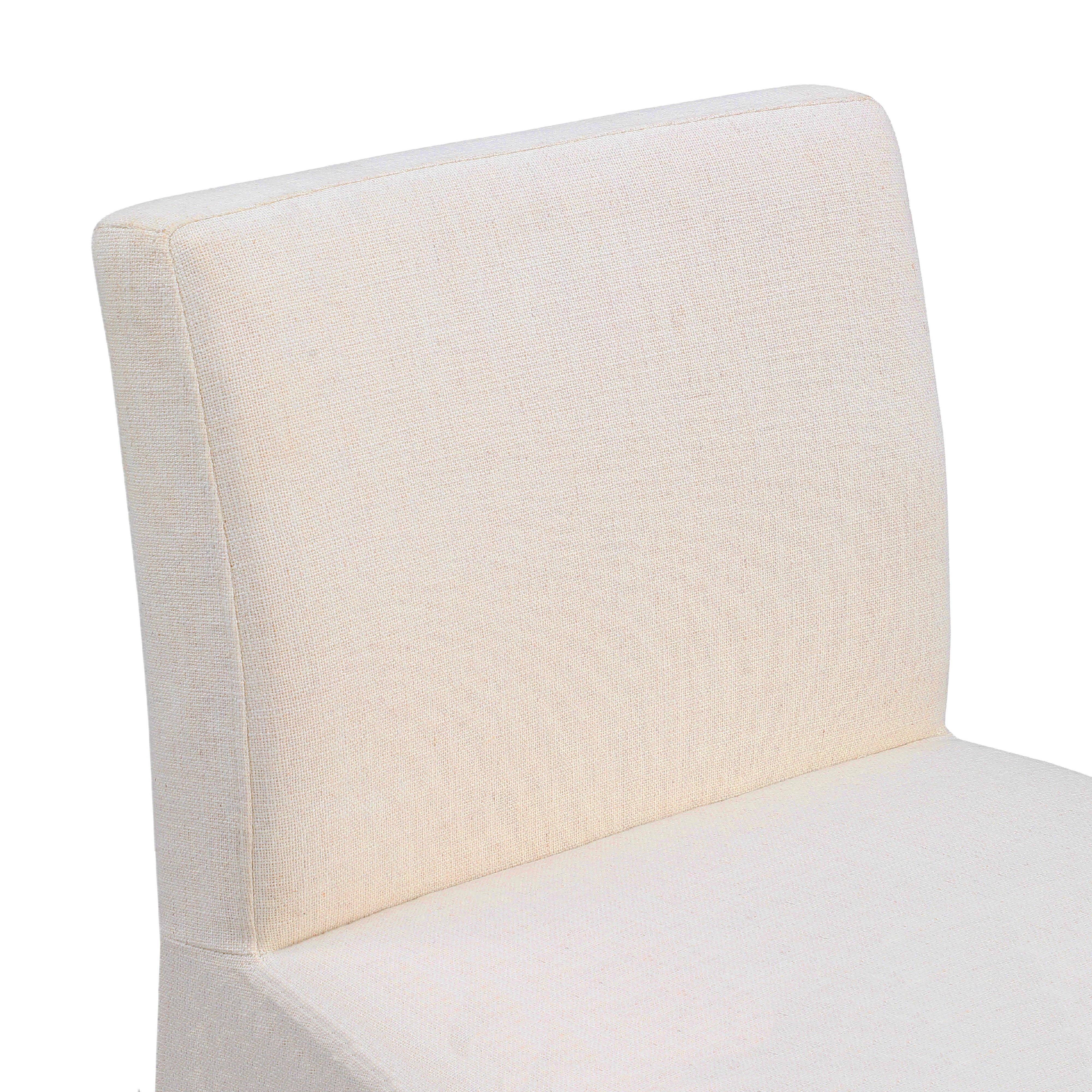 Meridian Gramercy Beige Linen Textured Fabric Stool